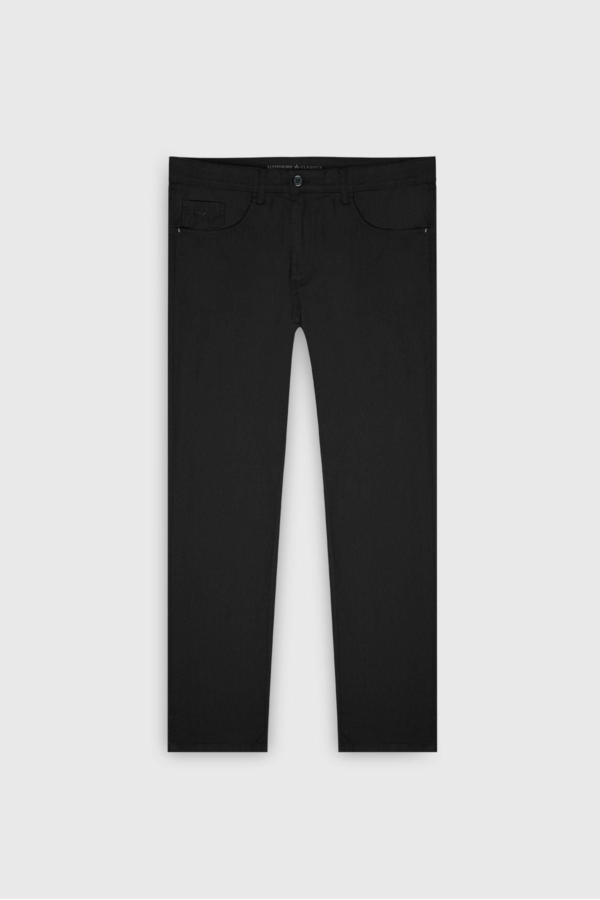 Men's Black Comfort Fit Casual Cut Cotton Amelor 5 Pocket Greensboro Flexible Pants