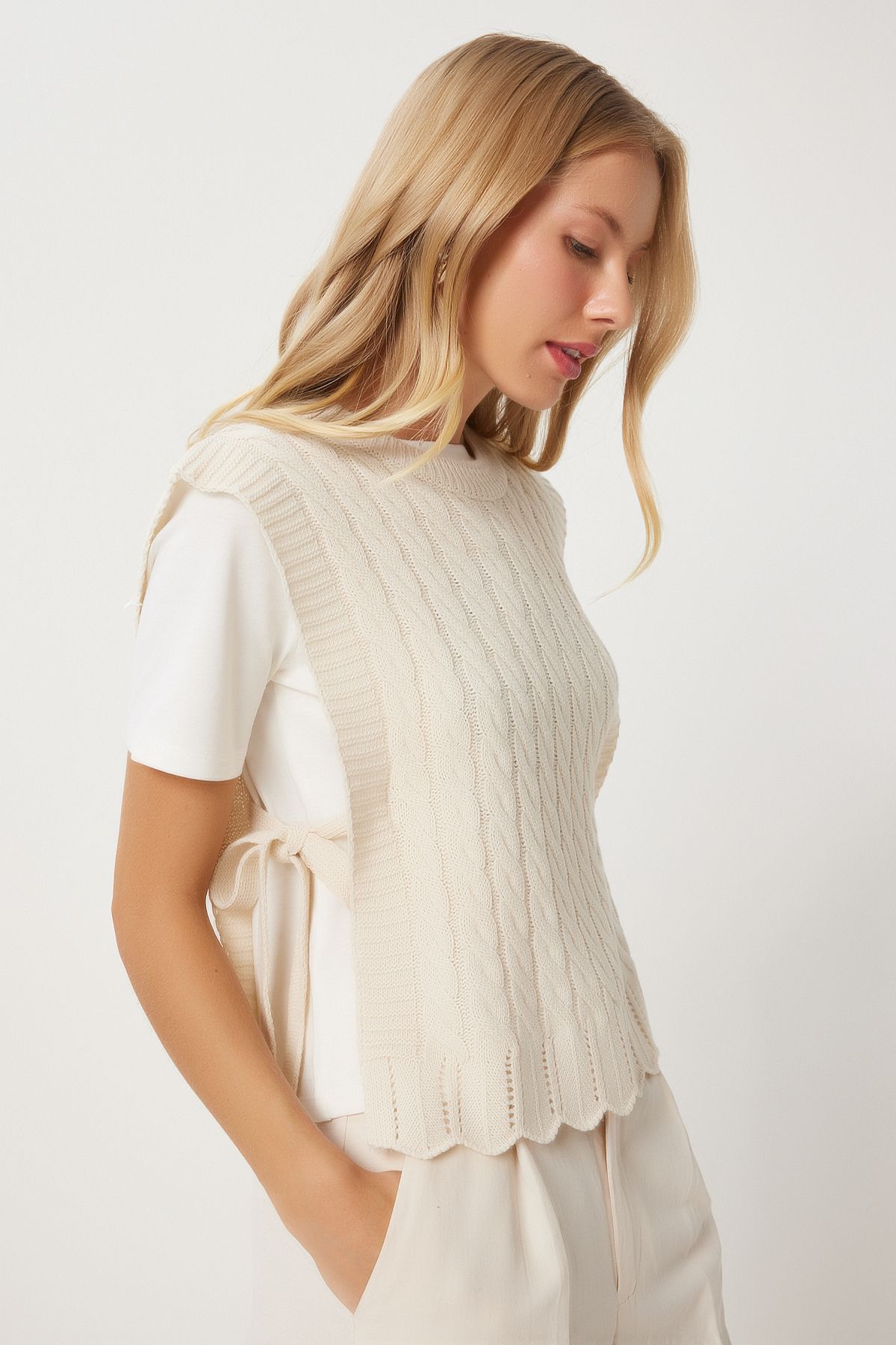 Women's cream -binding hair knit knitwear sweater yy00223