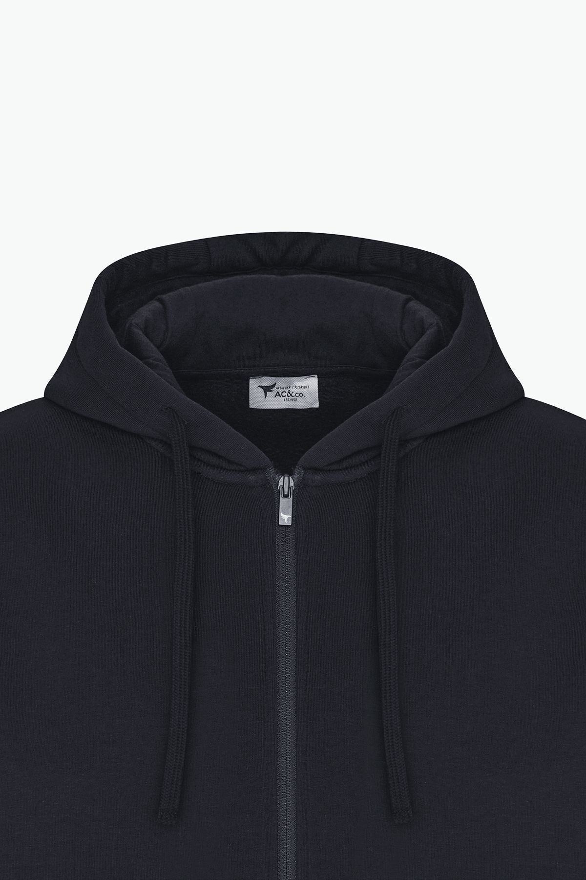 Men's Black Standard Fit Normal Cutting 2 IP Cotton Hoped Sweatshirt