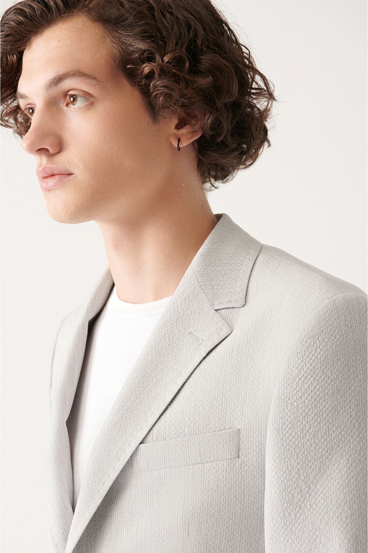 Men's gray wafer textured double slit jacket A31y4028