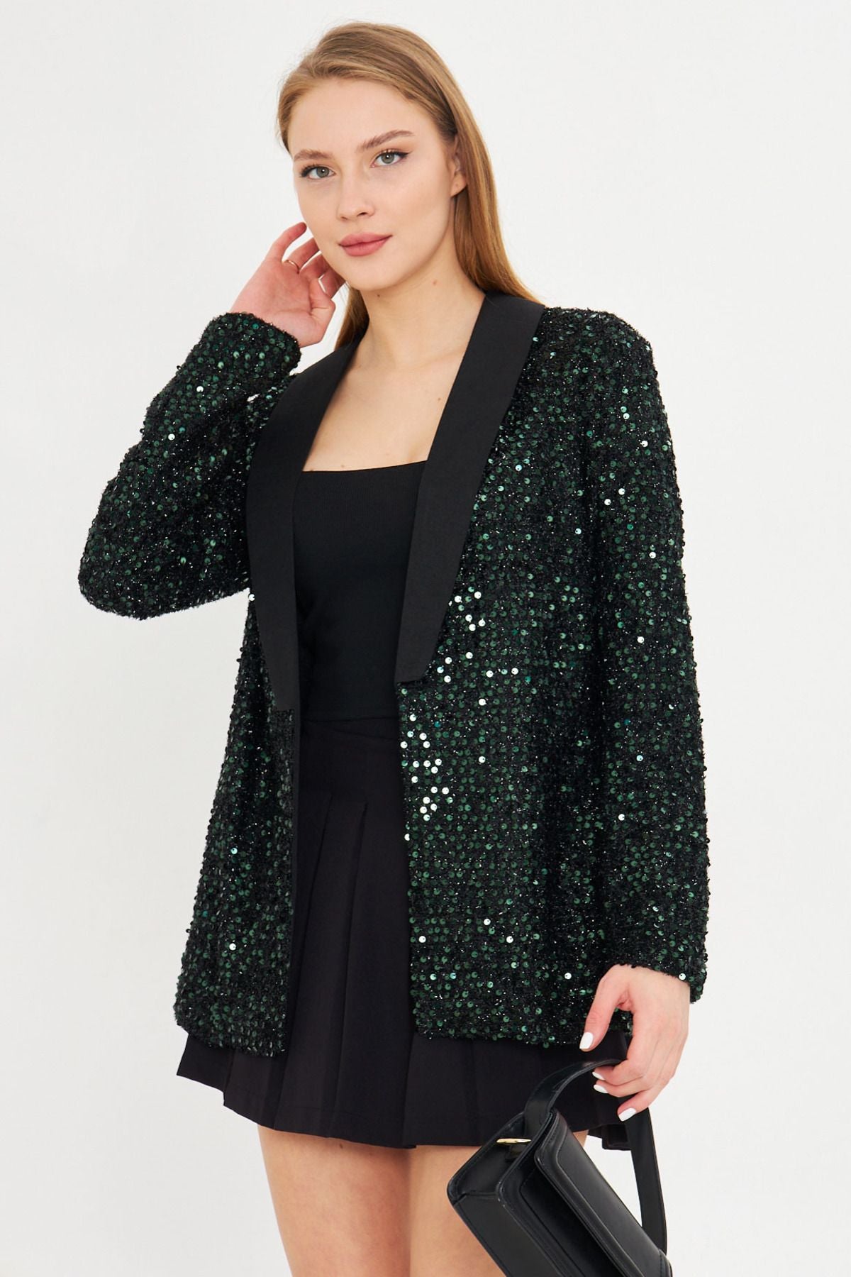 Female Emerald Shawl Yaka Paper Payet Jacket ARM-24K001052