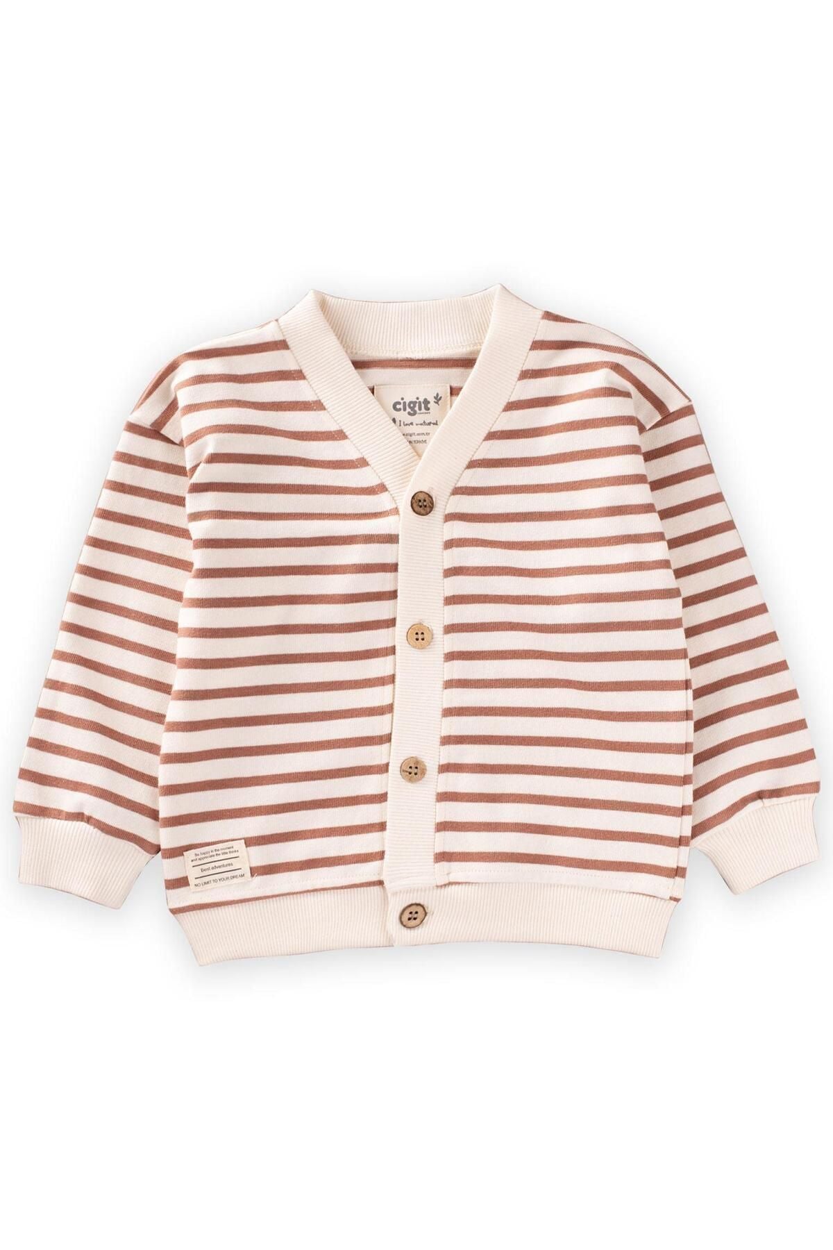 Striped cardigan 2-10 years brown