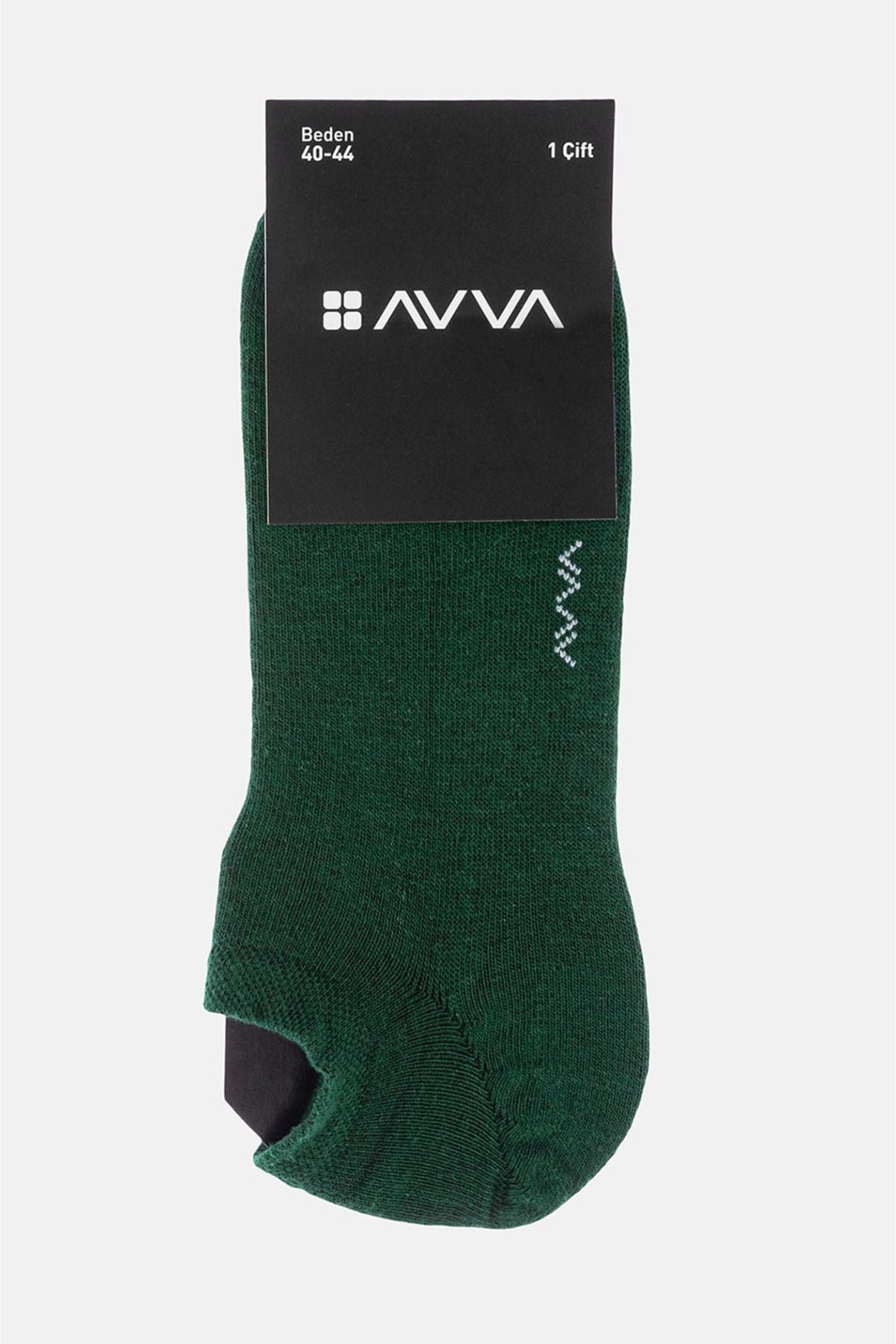 Men's green cotton sneaker socks B008553