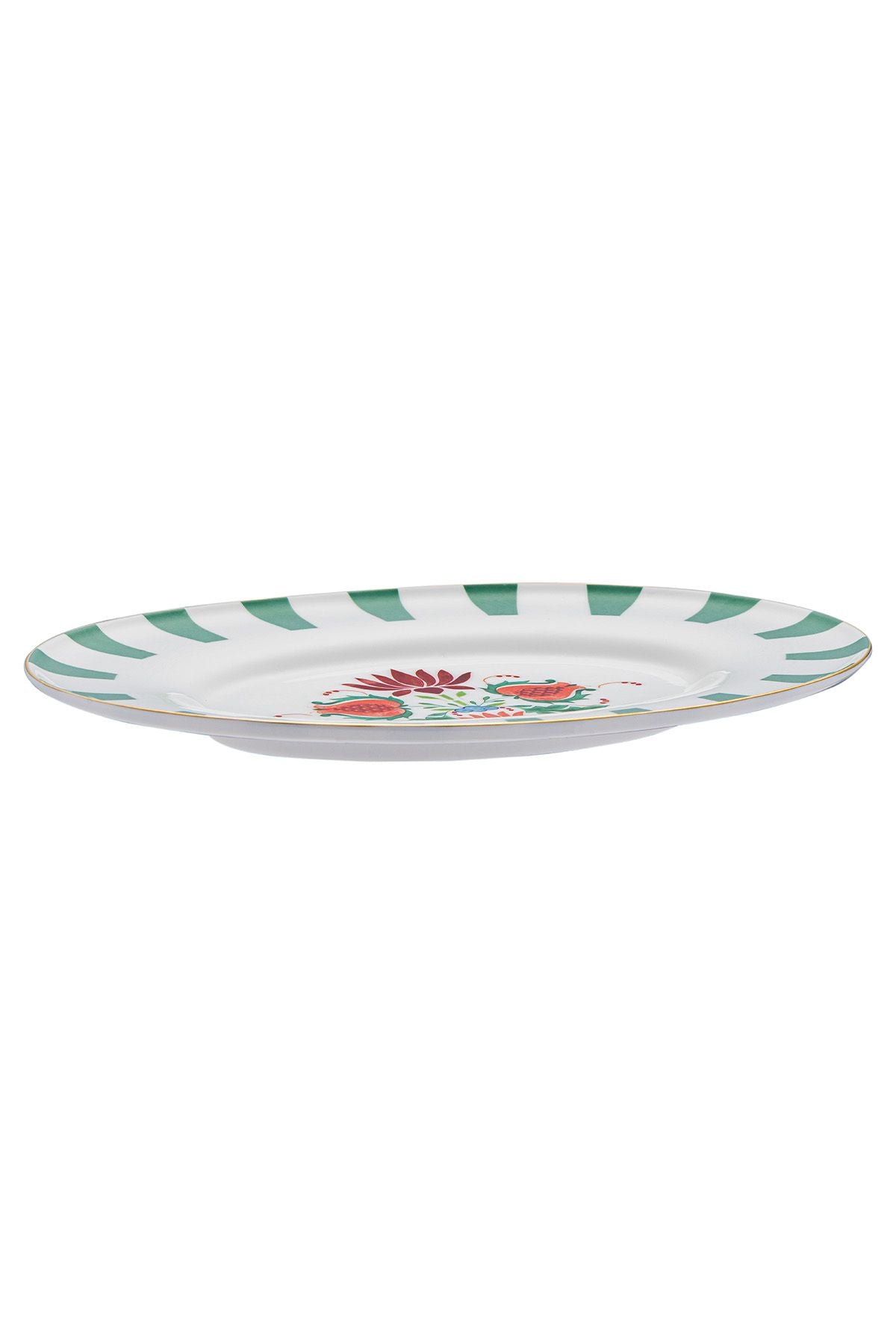 Istanbul Porcelain Pomegranate Fine Bone Bone Plate Green 26 cm