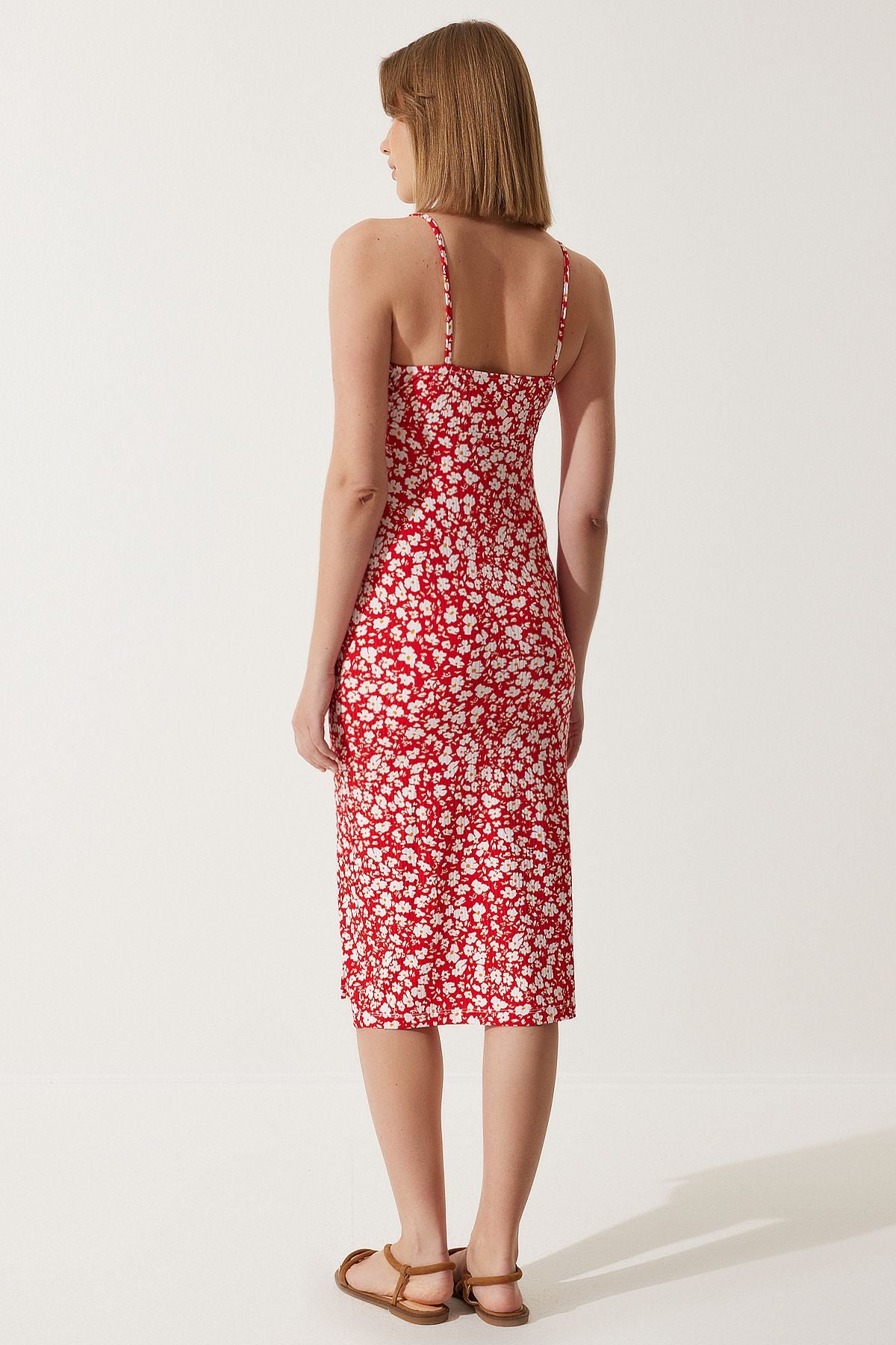 Woman Red Flower Sweting Summer Knitting Dress CI00029