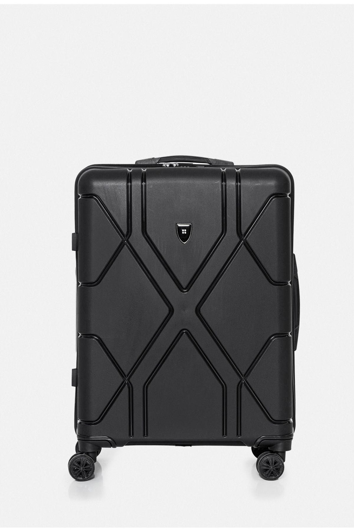 Men's black unbreakable polypropylene light medium size suitcase B008101