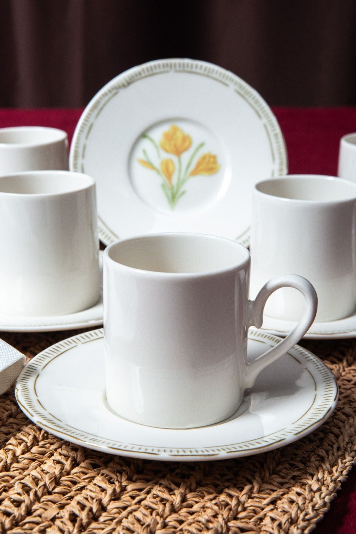 Mimoza 12 Piece Porcelain Cup Set for 6 people