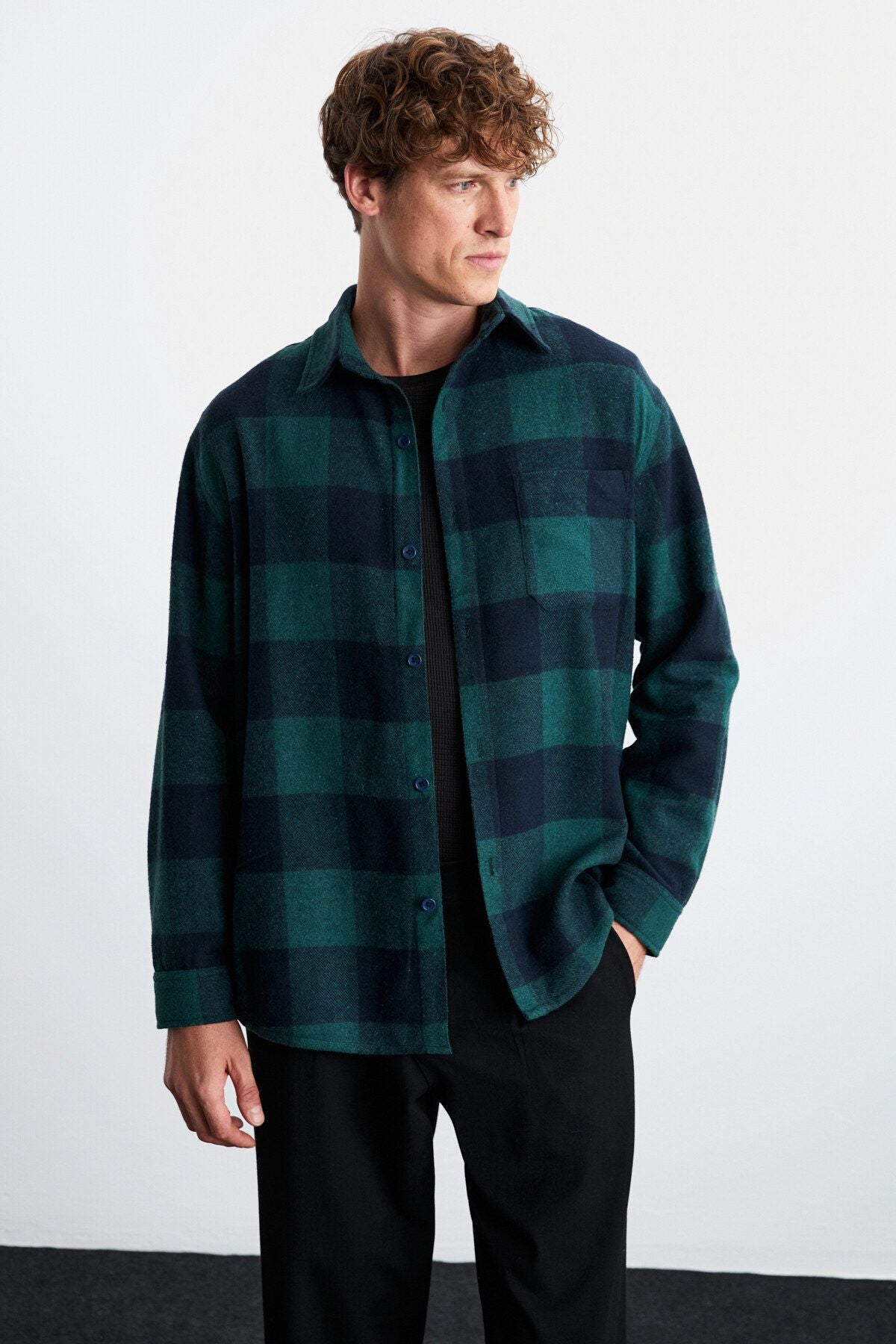 WILby Men's Cotton-Polyester Shirt Yaka Relaxed Wooden Green Shirt