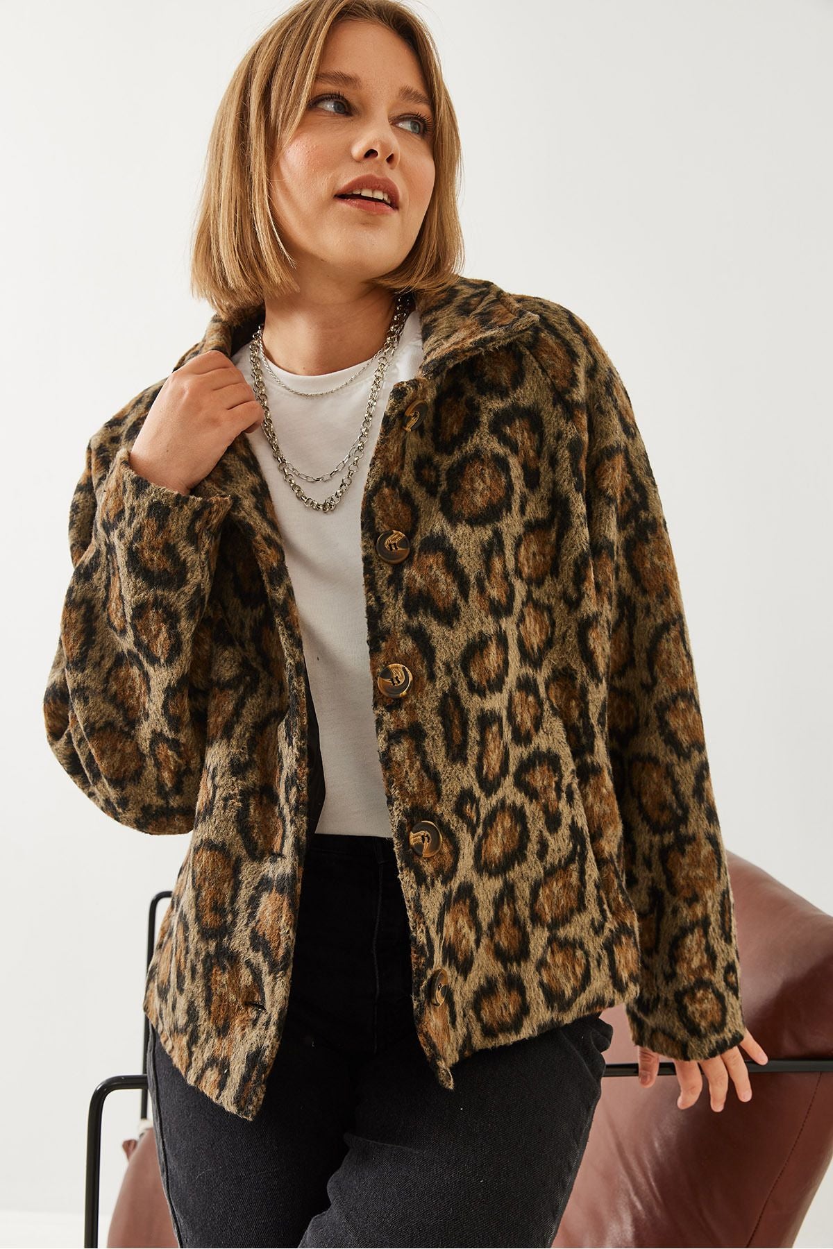 Female Leopard Patterned Coat 38143 60351154