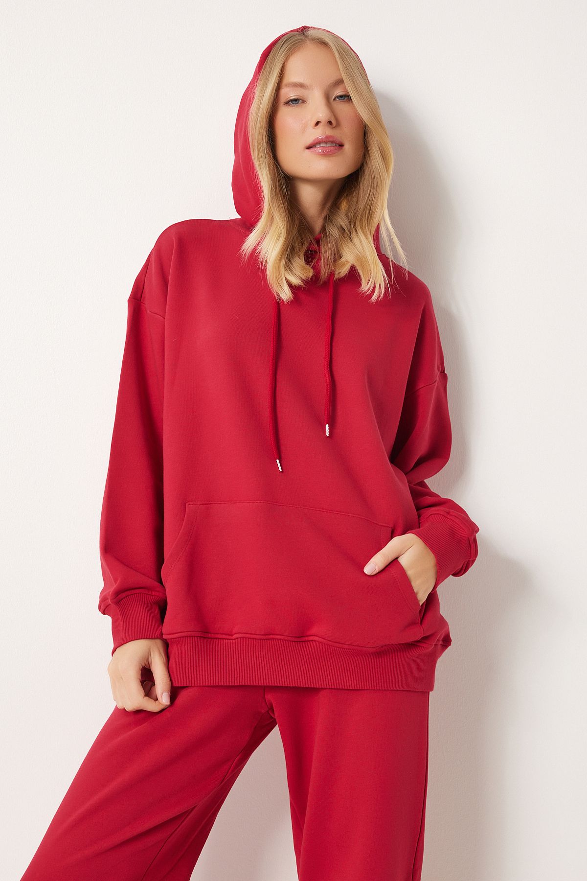 Sweatshirt jogger with red hooded hooded knitting tracksuit team PYS0027