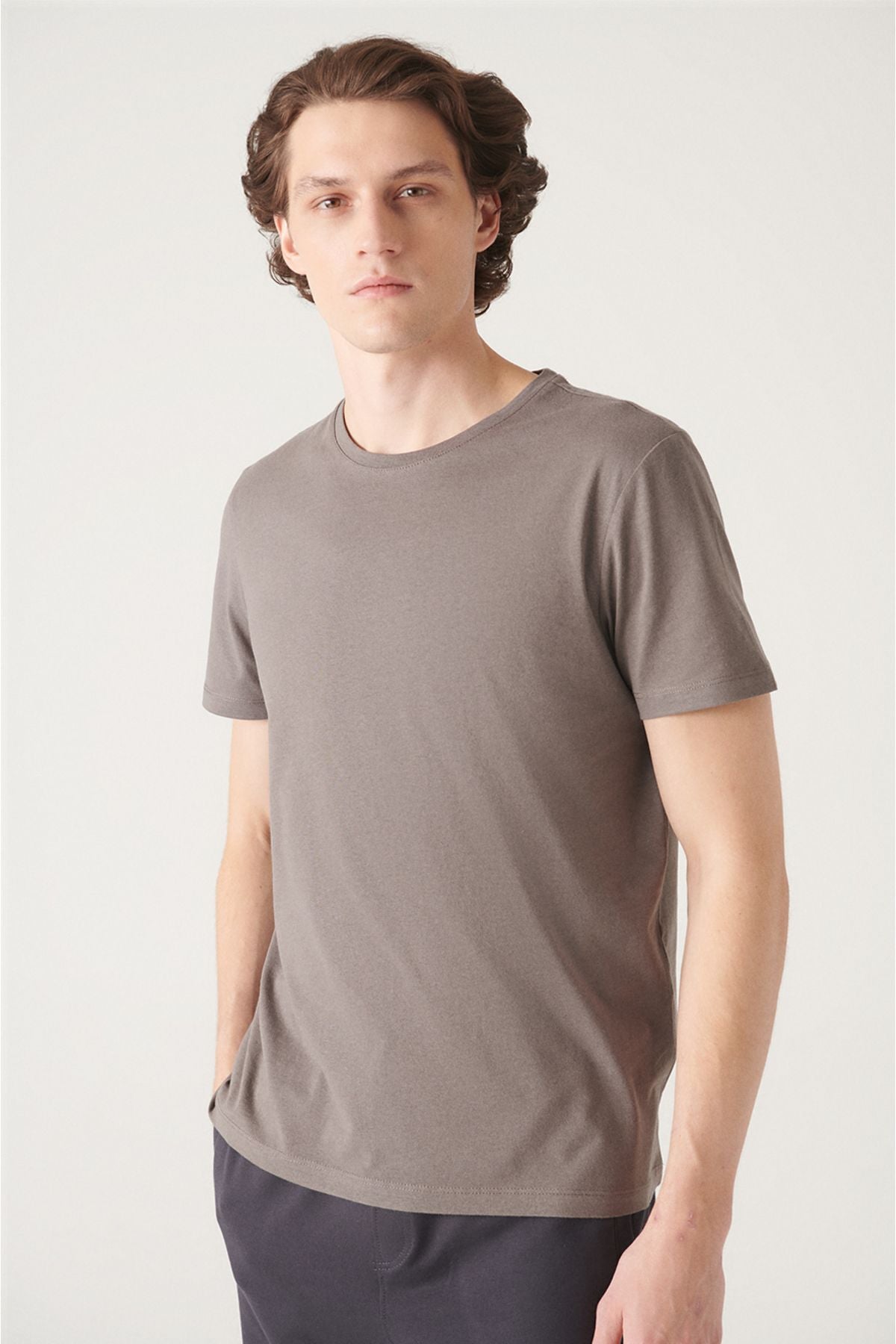 Men's anthracite 100 %cotton breathing bicycle collar T-shirt E001000