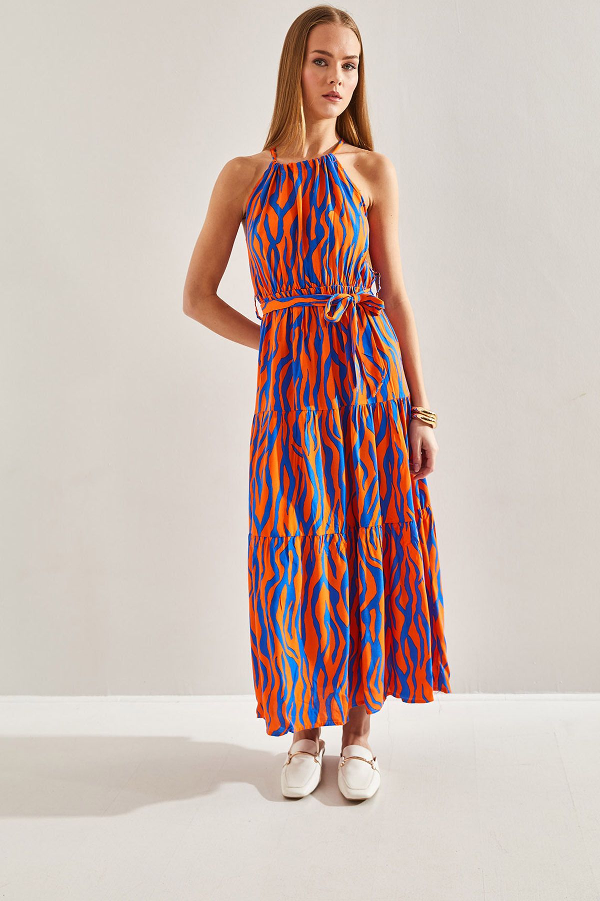 Female Lined IP HANDER PATTERN PATTERNED VISCON DRESS 60101011