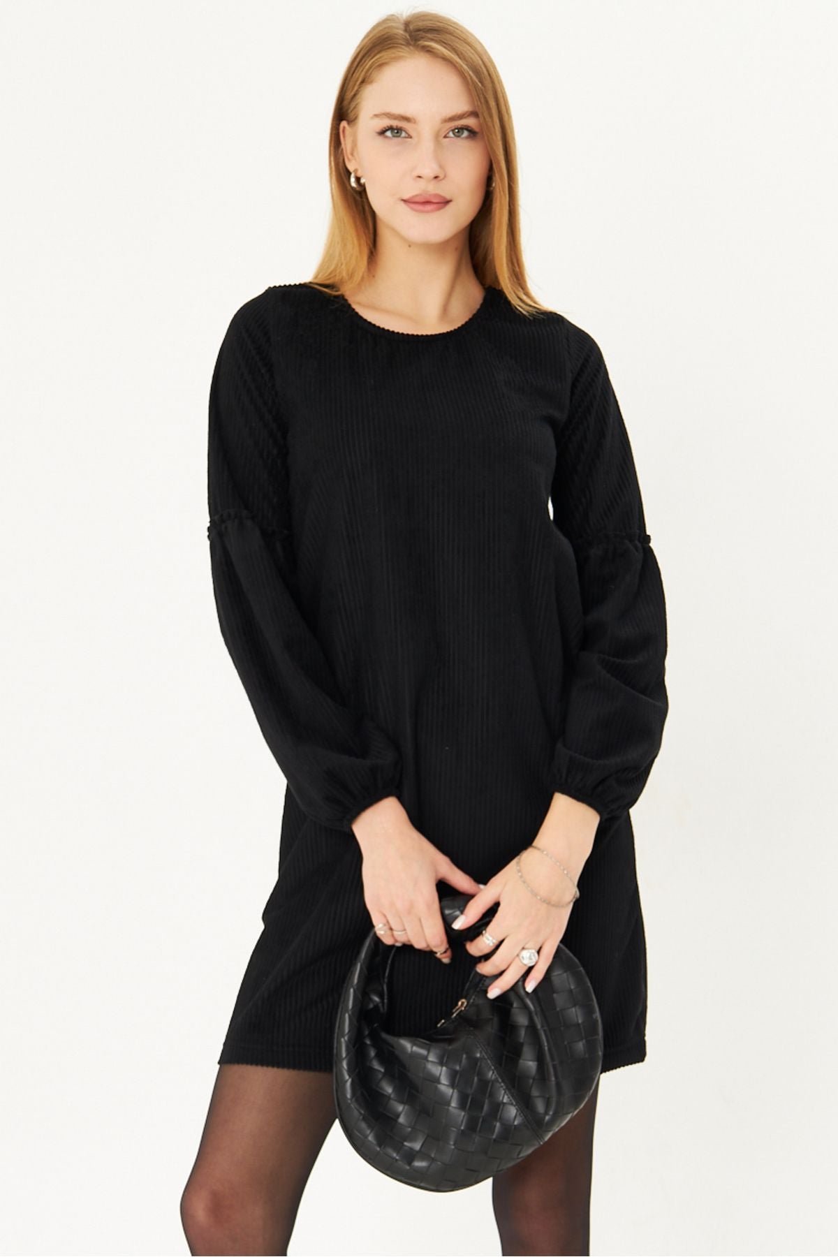 WOMEN'S BLACK HER BALLOON VADIA DRESS ARM-20K001107