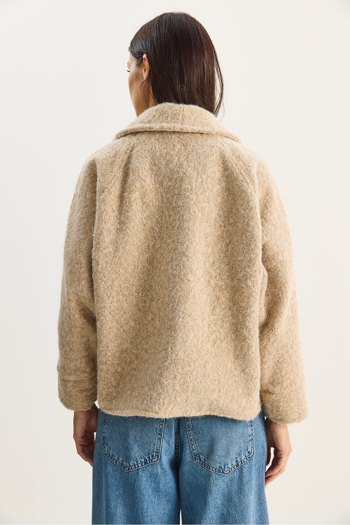 Women's Belted Lined Felt Jacket Coat 2062 60283746