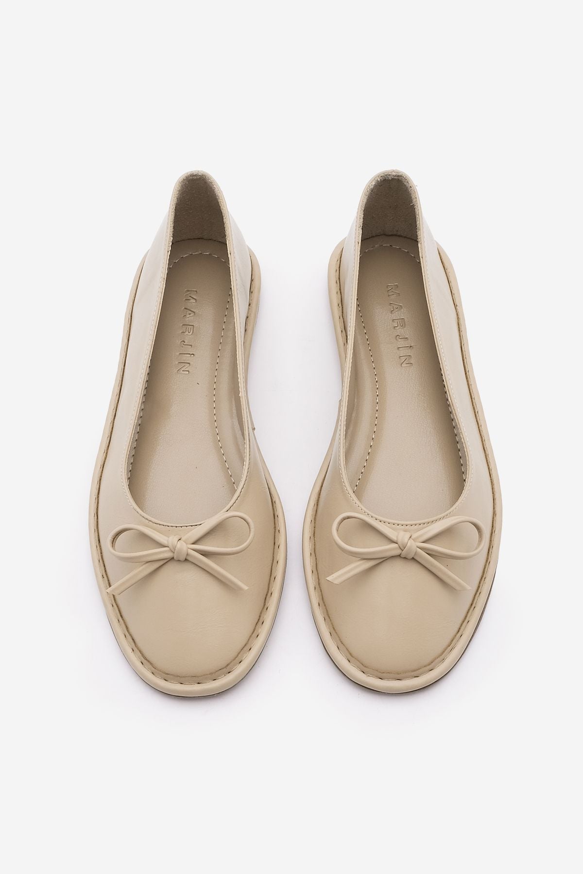 Women's Bow Detail Foldable Babet Linsar Beige