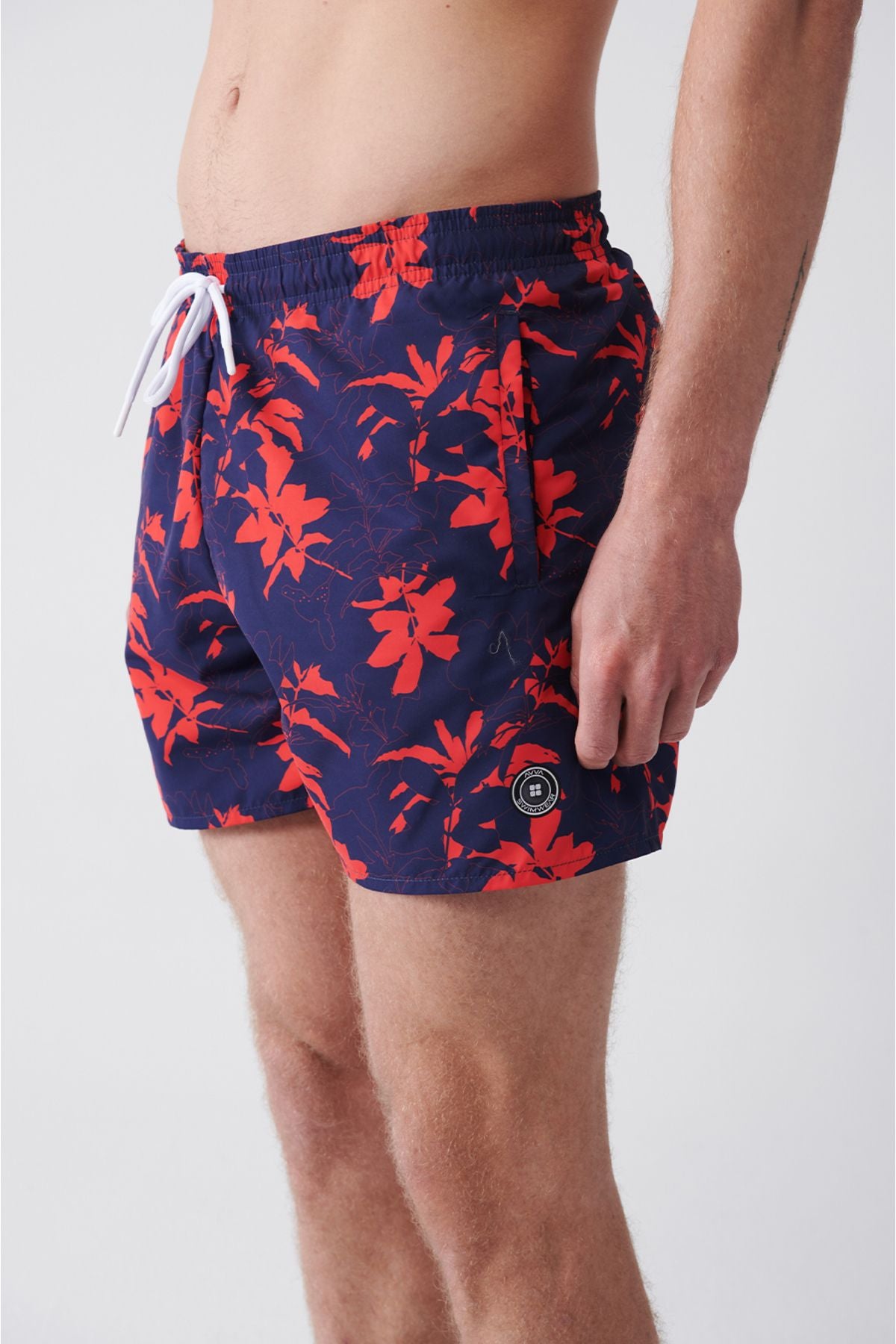 Men's navy blue-red fast-drying printed standard Size Mayo Sea Short E003802