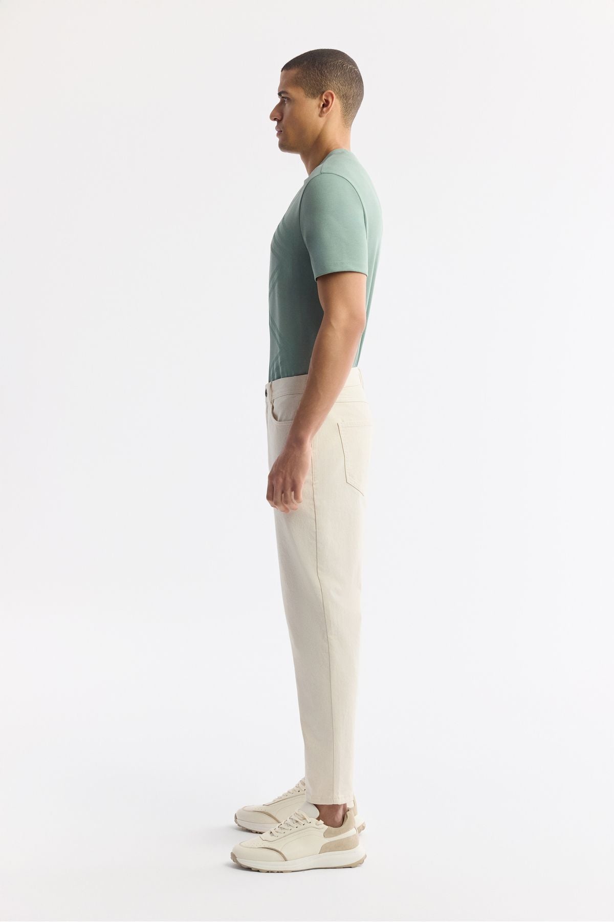 Men's Beige Straight Washing Straight Fit Pants A51y3548