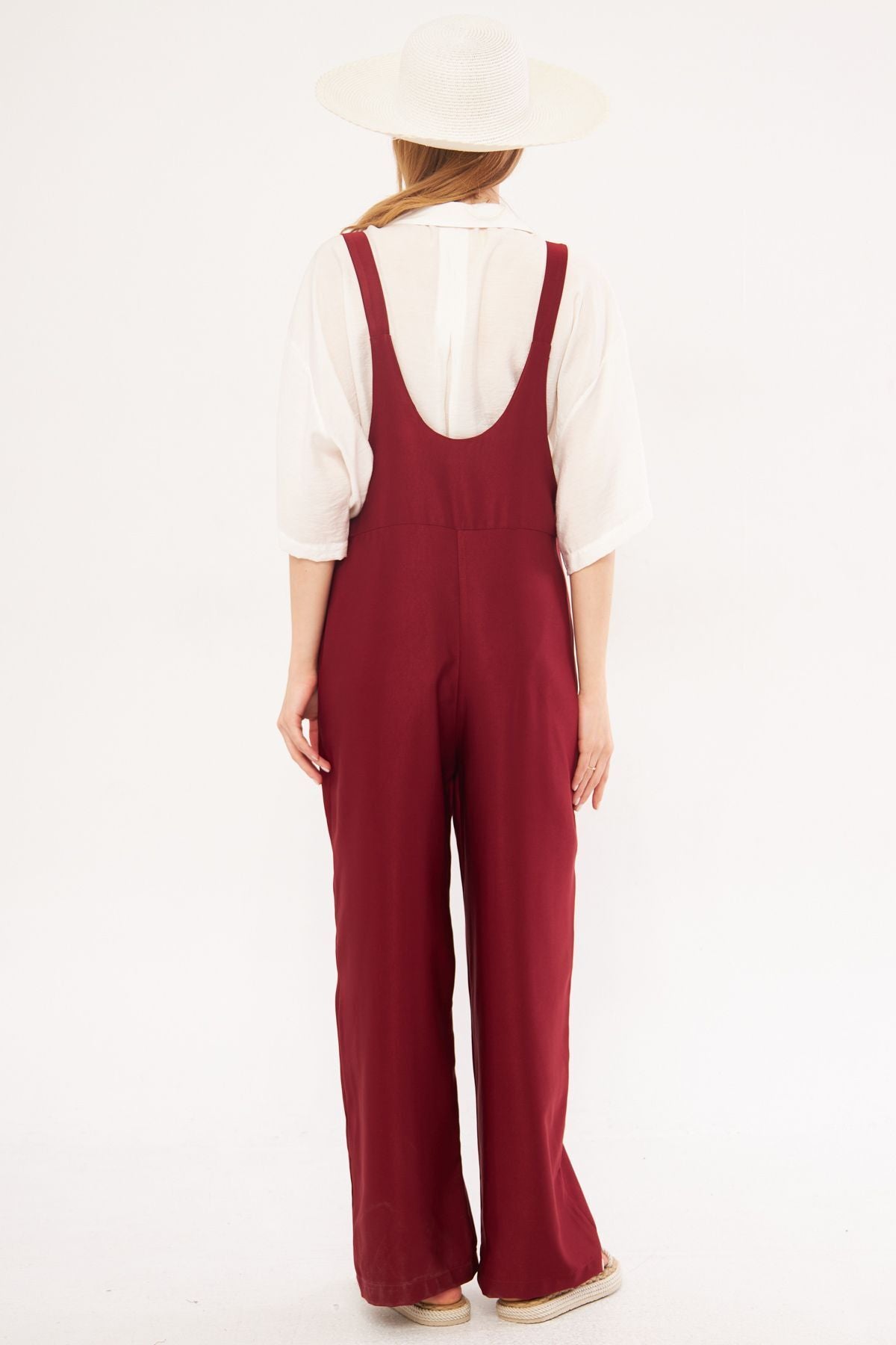 Women's Bordeaux Ikosi Jumpsuit with a large trouser gardener model ARM-24Y001043