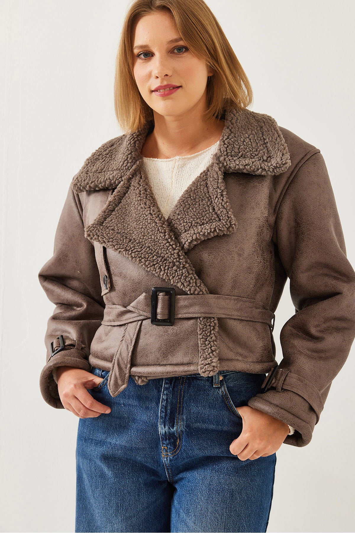 Women's Aller Detail Crop Laminated Coat 2612 60351246