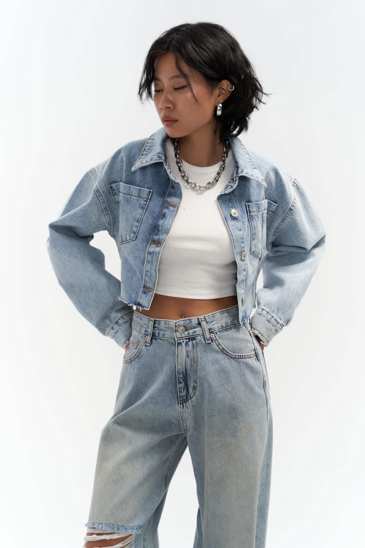 Darcey Light Blue Short Jean Jacket