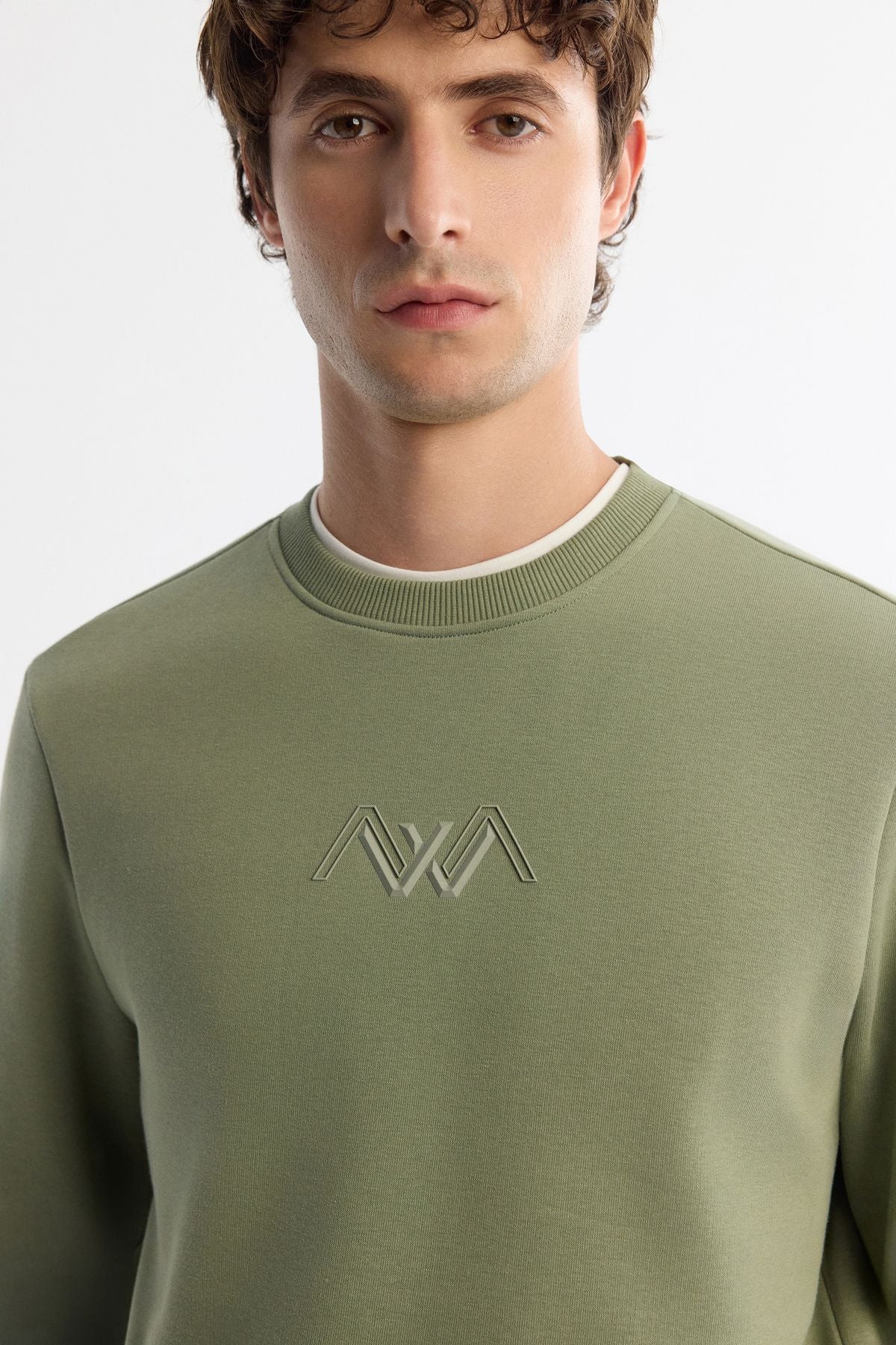 Men's Green Bicycle Collar Sweatshirt B001033