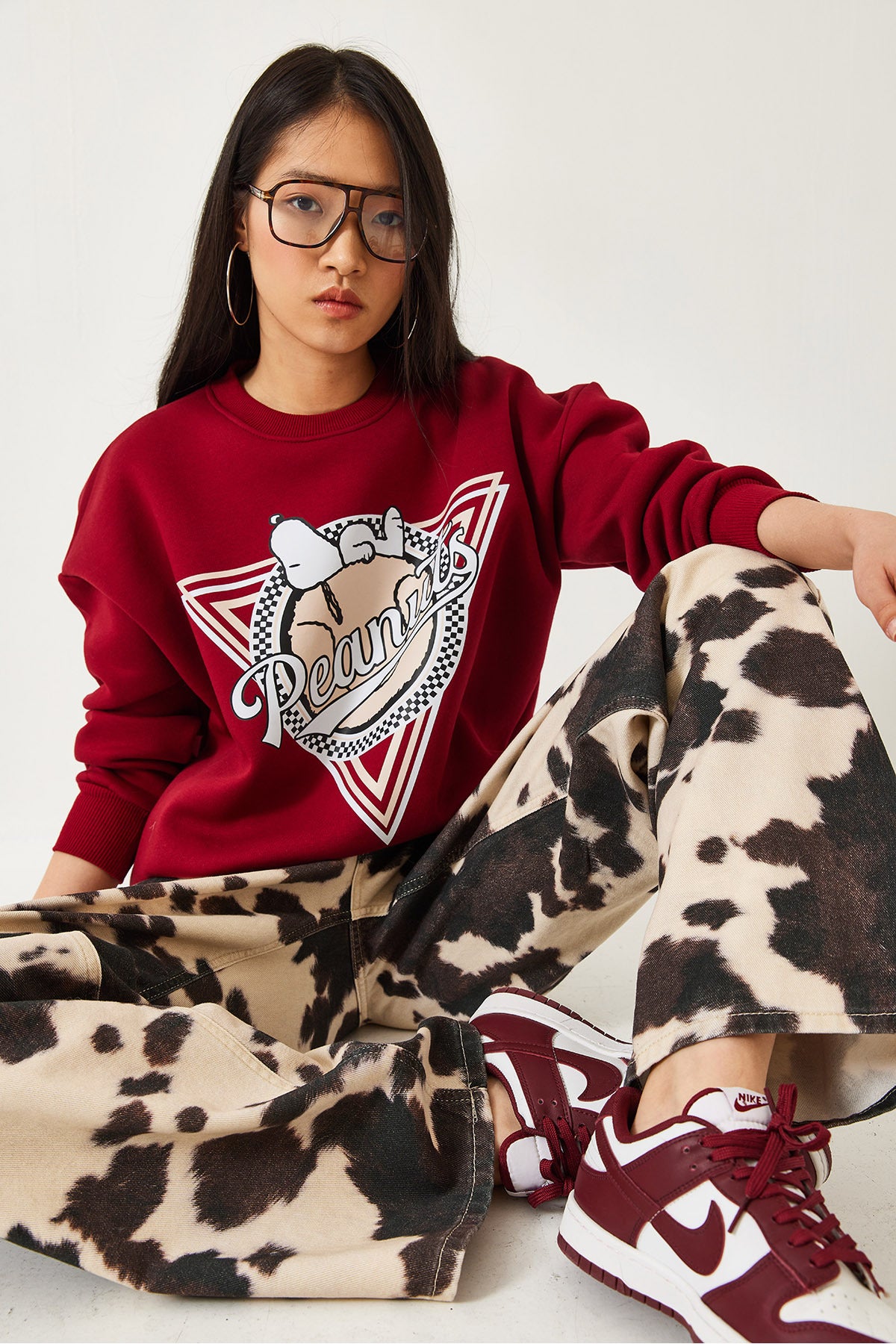 Women's Three Thread Raised Printed Sweatshirt 60261216