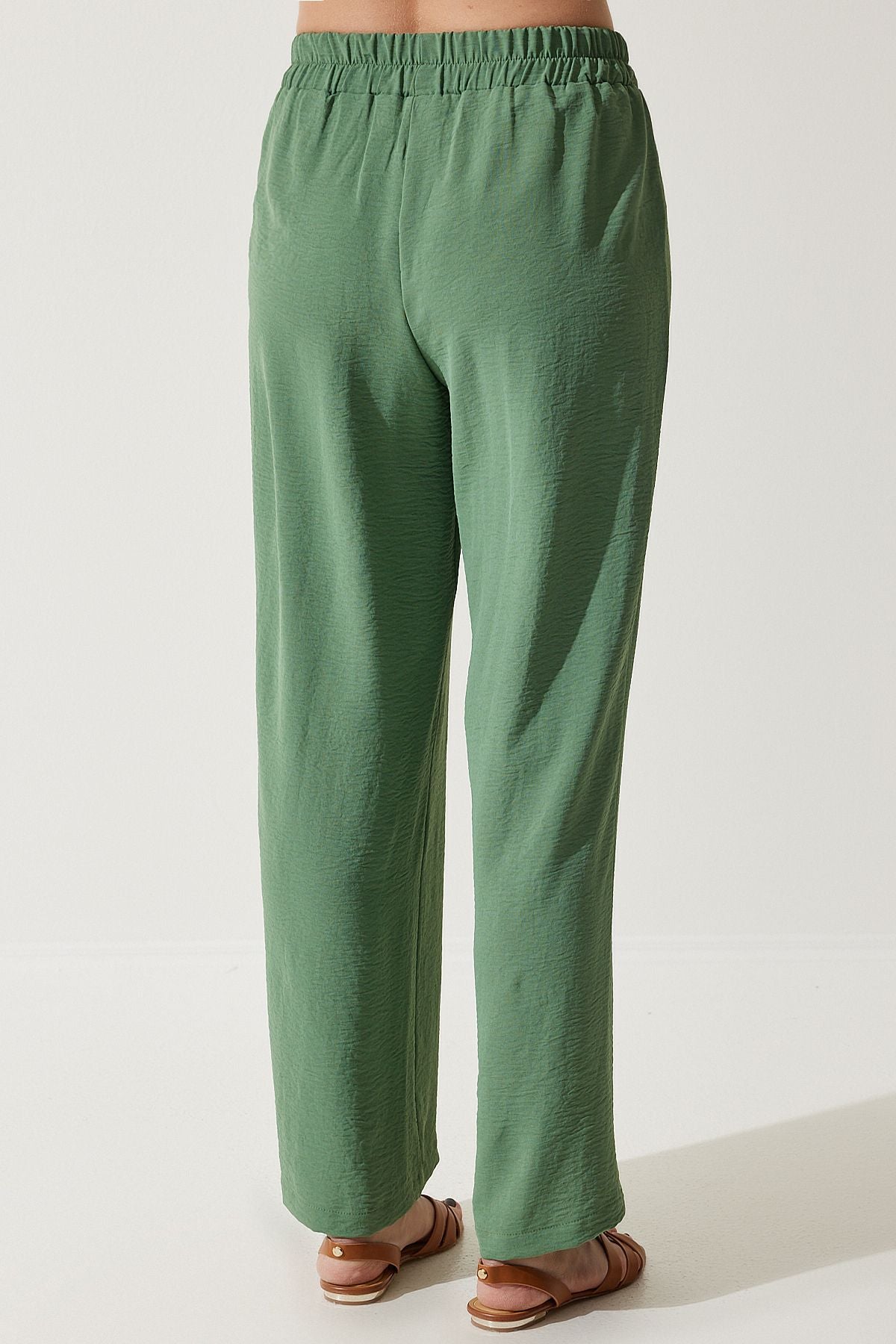 Female Green Duped Tunic Palazzo Knitting Set to00133