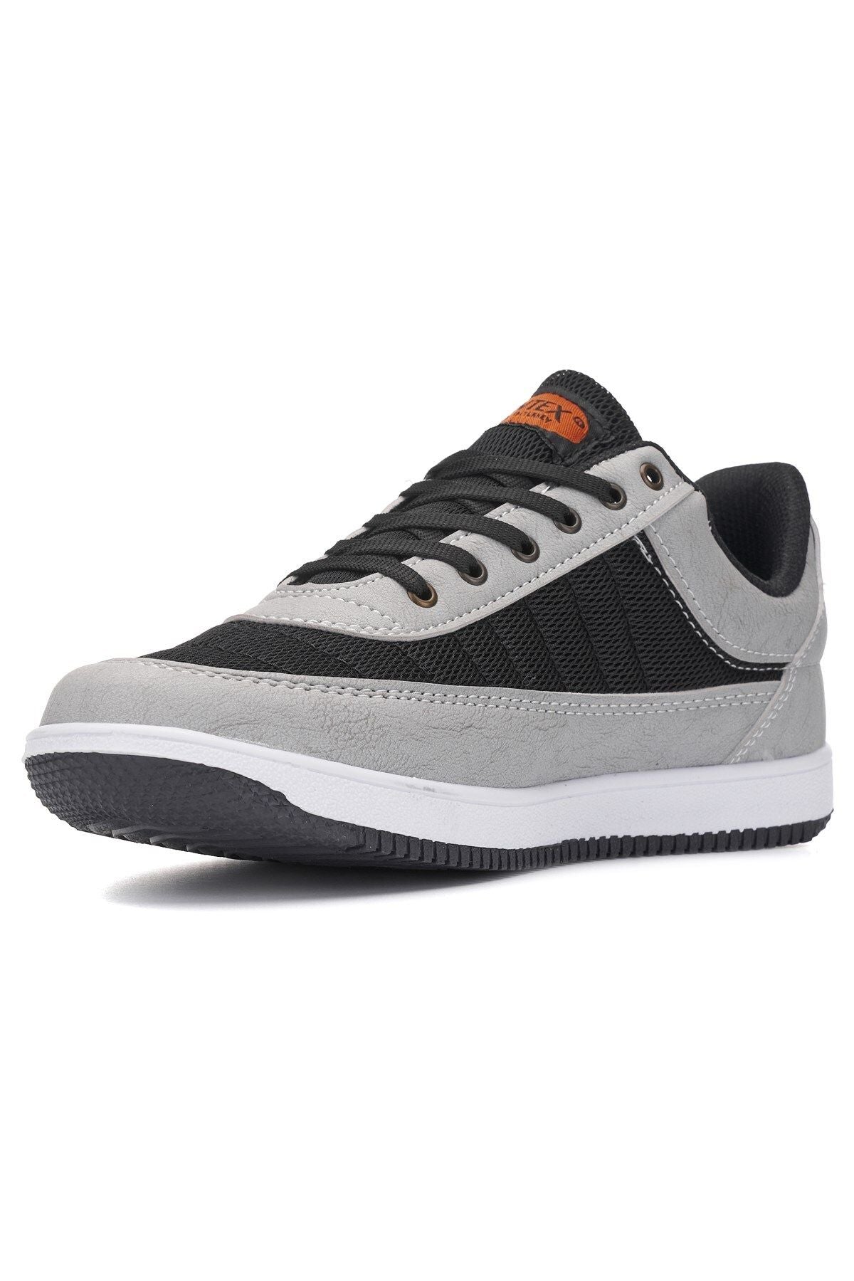 Men's daily breathing comfortable lace -up light Sneaker ice gray black sneakers 014