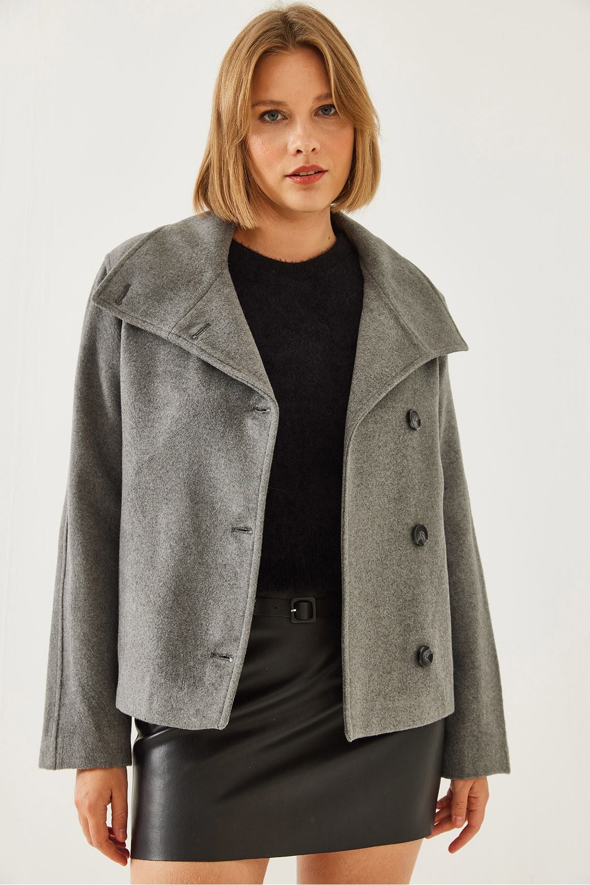 Female Cruve Yaka buttoned stamp jacket 1106 60251924