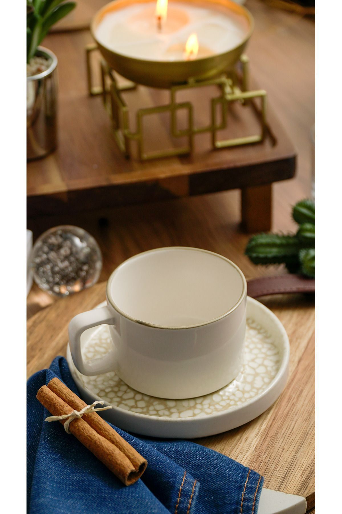 Side Porcelain 4 Piece 2 Person 230 ML Tea Cup Set