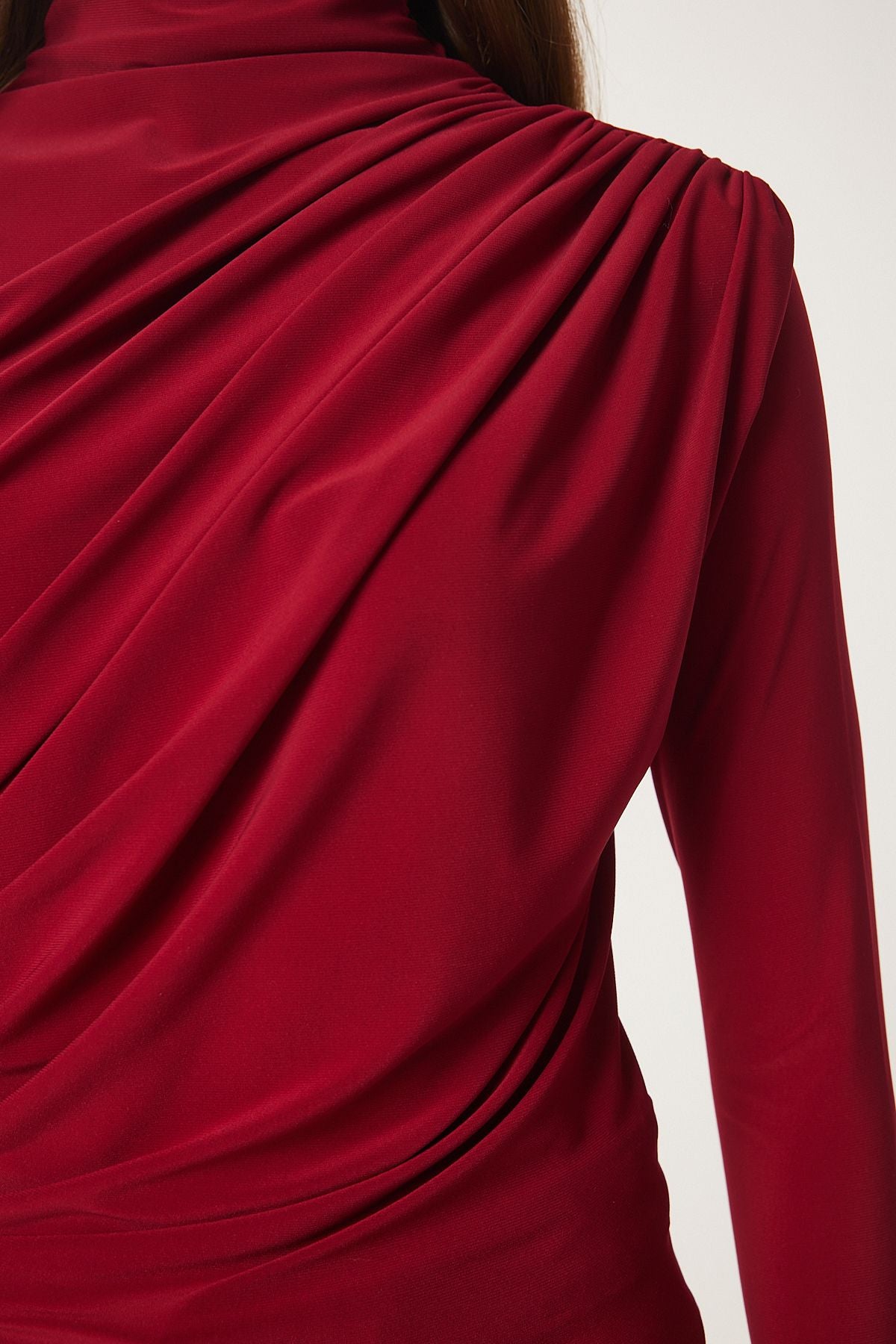 Female Bordeaux Shirness Detailed Sandy Blouse FF00135