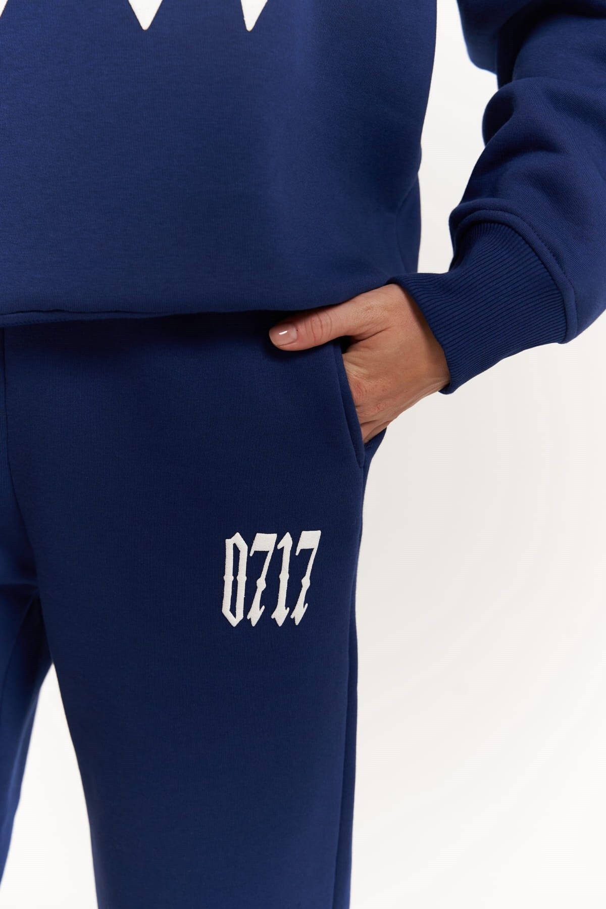 Zeoy 0717 navy blue bike collar tracksuit team