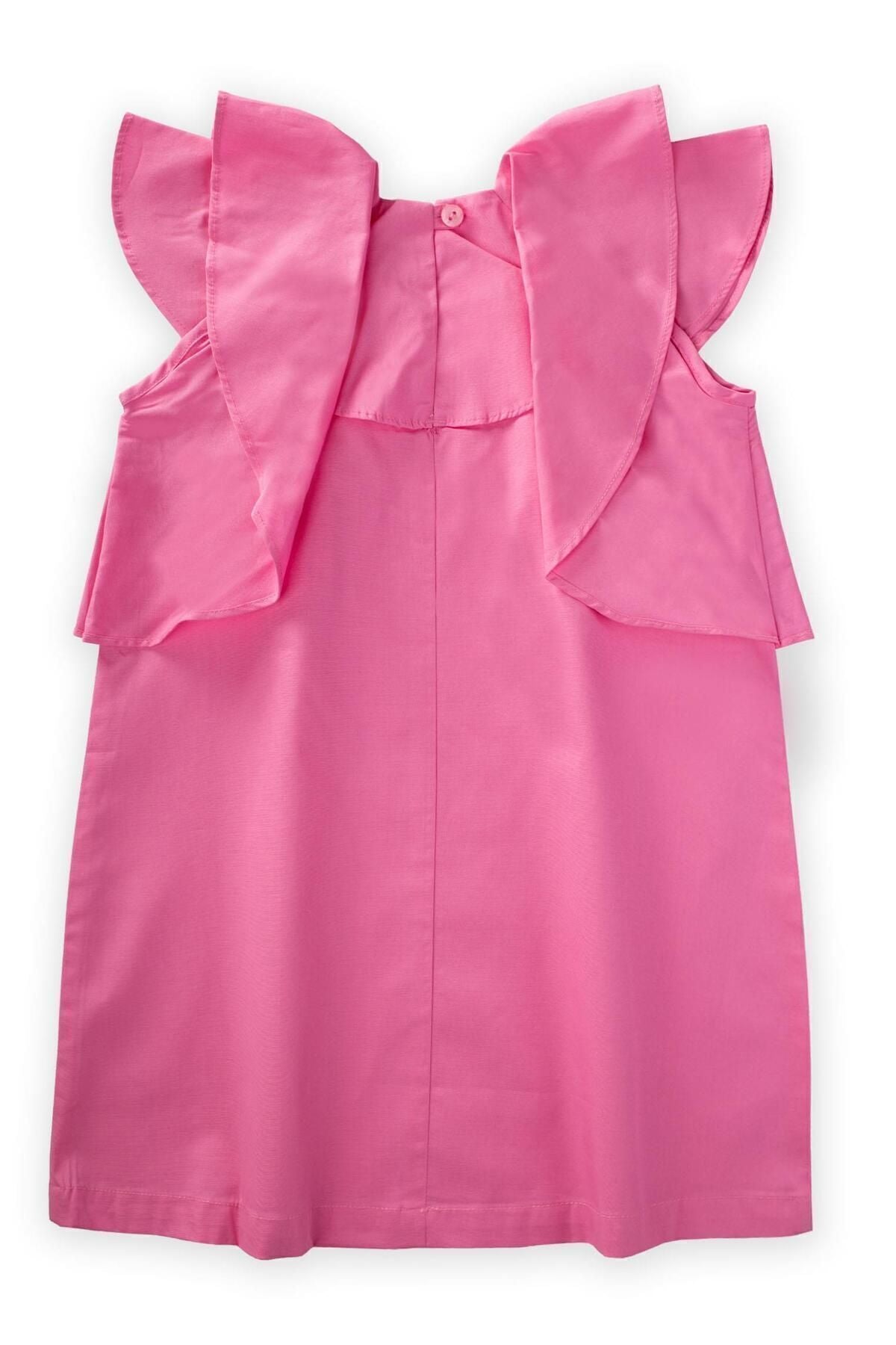 Volan poplin dress 2-7 years pink