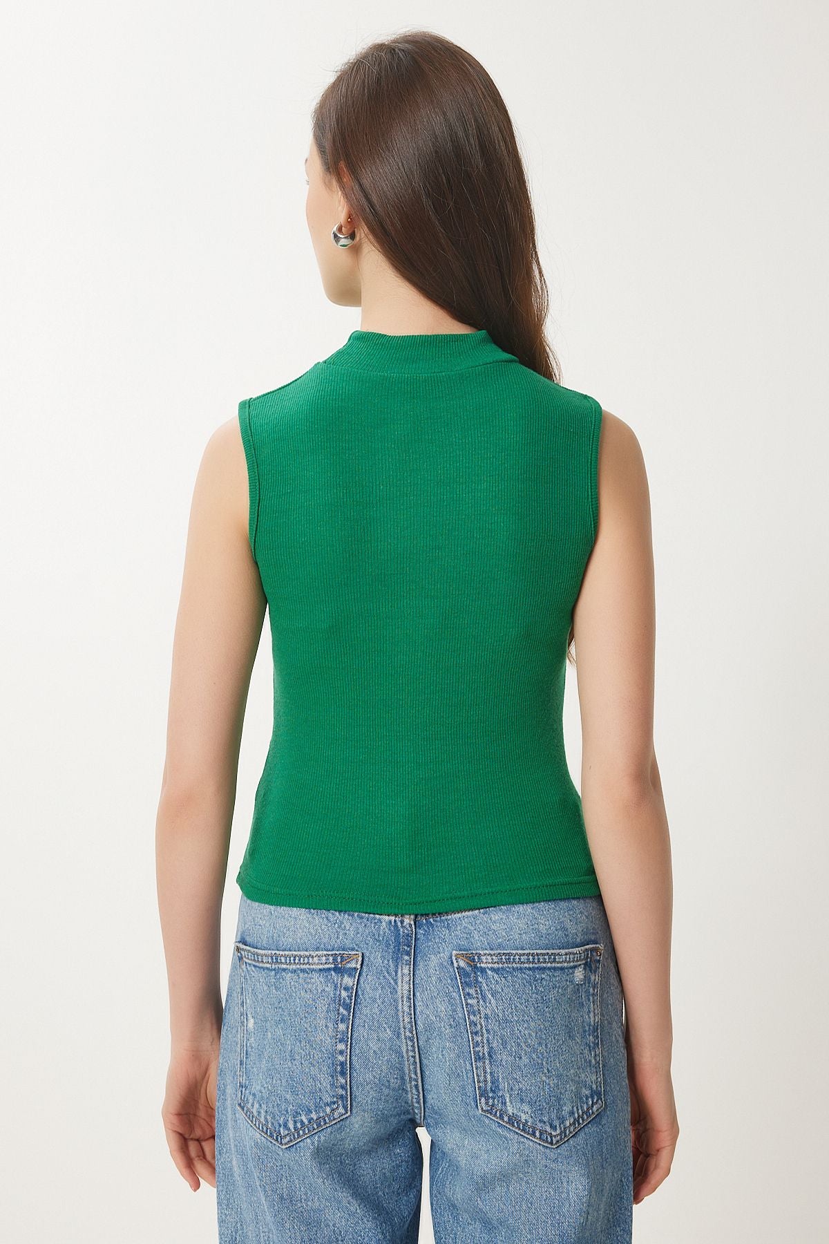 Female Green Turtle Cotton Knitting Blouse GT00004