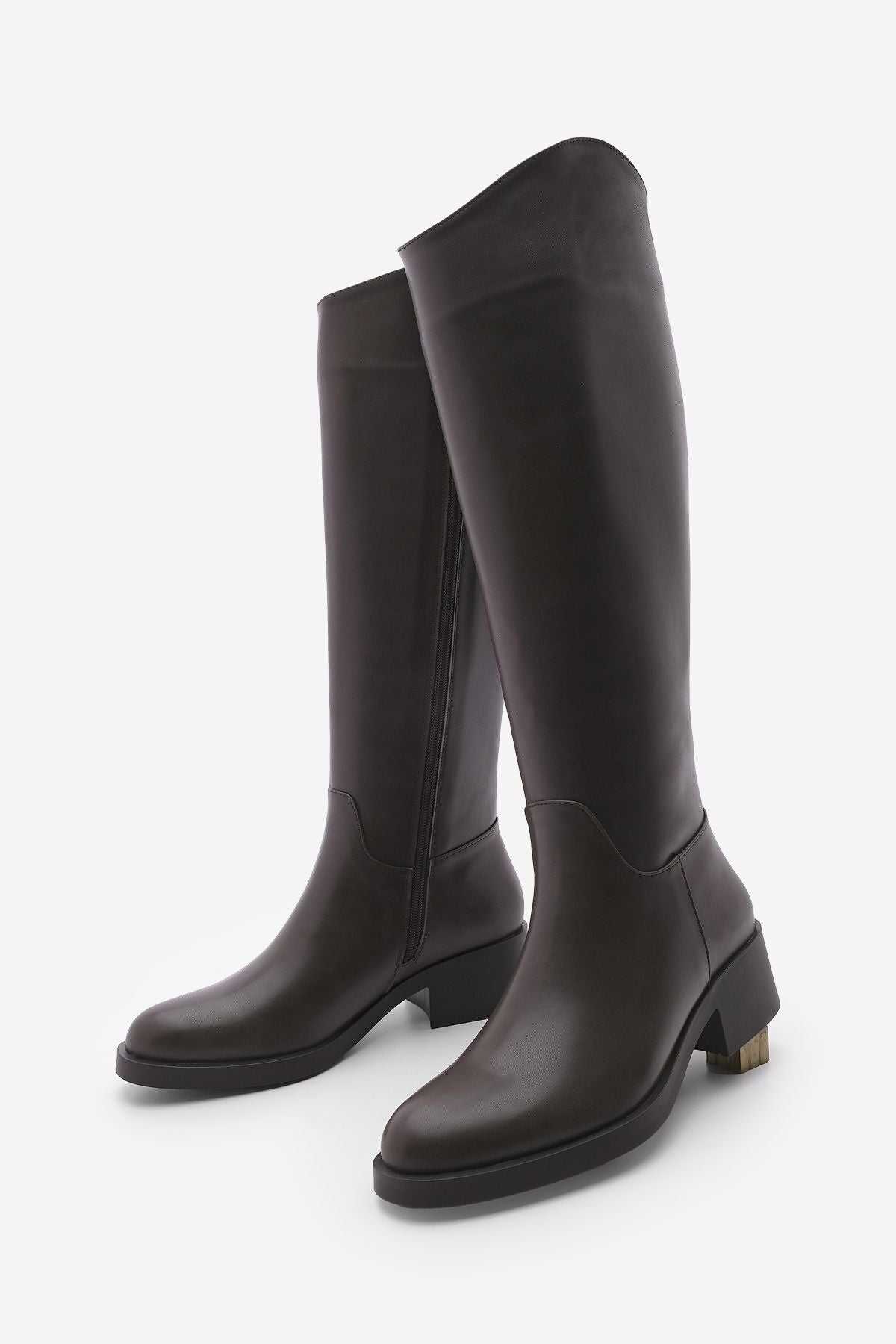 Woman Daily Boots with Kizaltı Zipper Maypos Coffee