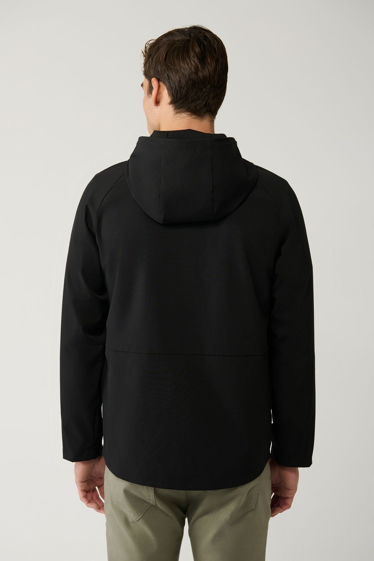 Men's black hooded collar menstrual sleeve water repulsive Ince Mont A41y6036