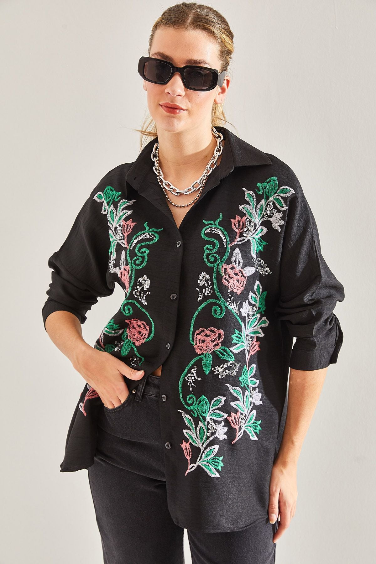 Women's Embroidery Sofia Linen Shirt 60181014