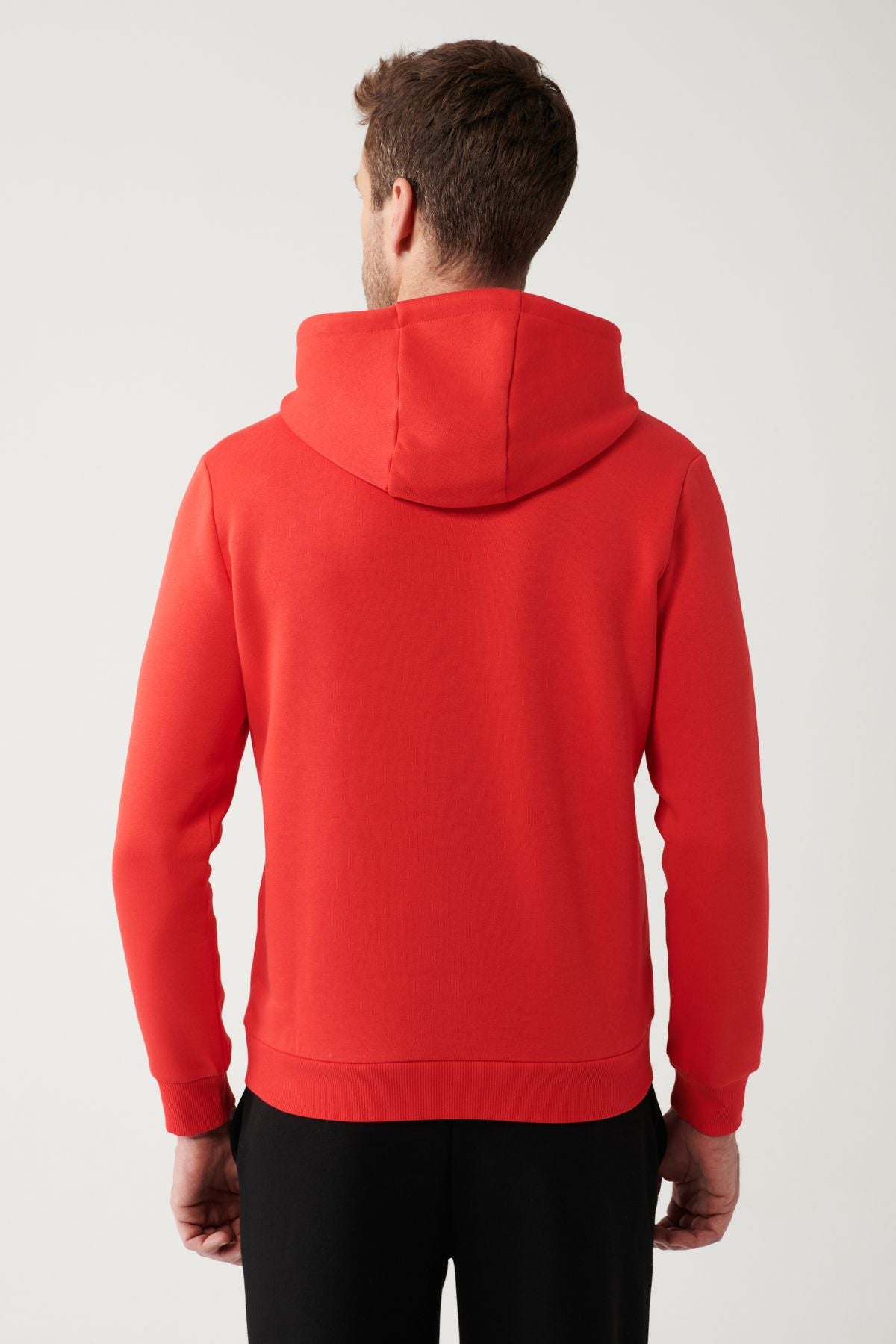 Men's red hooded 3 -IP -chart printed Sweatshirt A32y1240