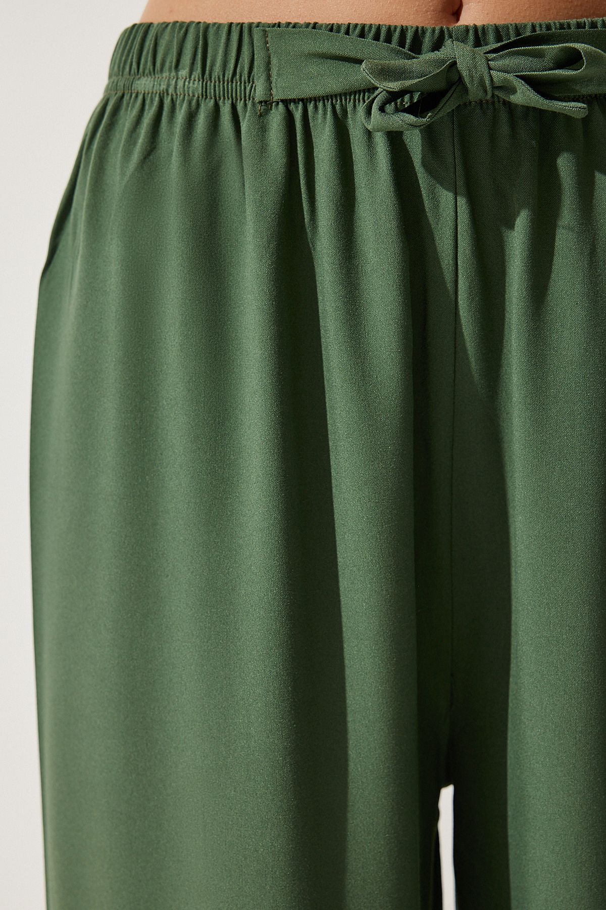 Female Khaki Summer Viscose Palazzo Pants EN00610