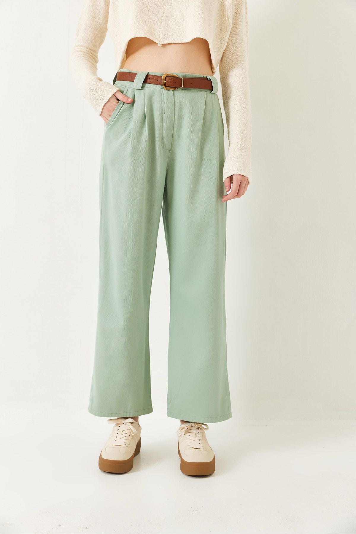 Female Better Thick Bridge Gabardin Trousers 3933 60251320
