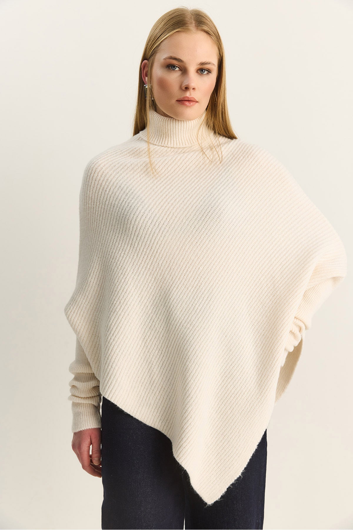 Women's Turtleneck Asymmetrical Cut Knitwear Sweater TK251190 60283911