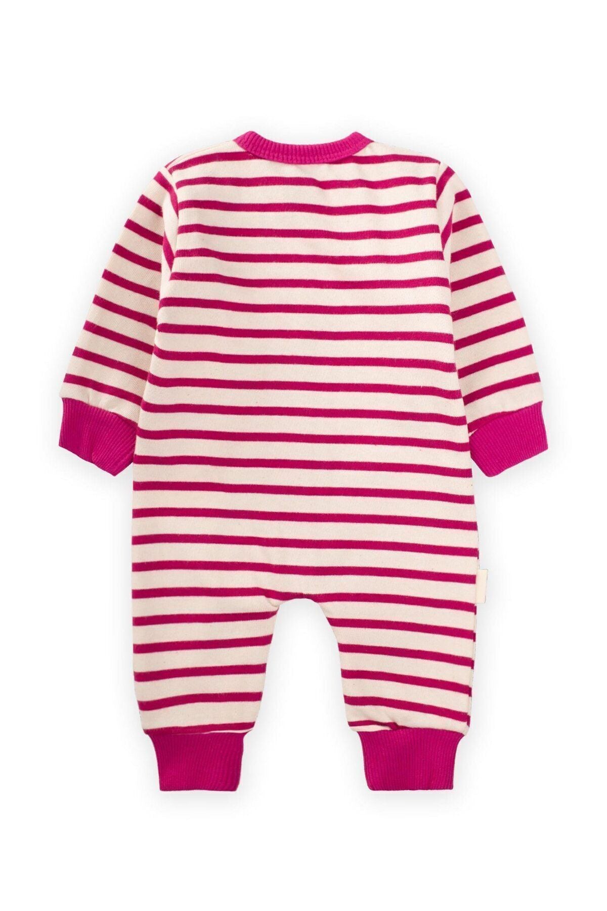 Striped knitwear overalls 0-3 years fuchsia