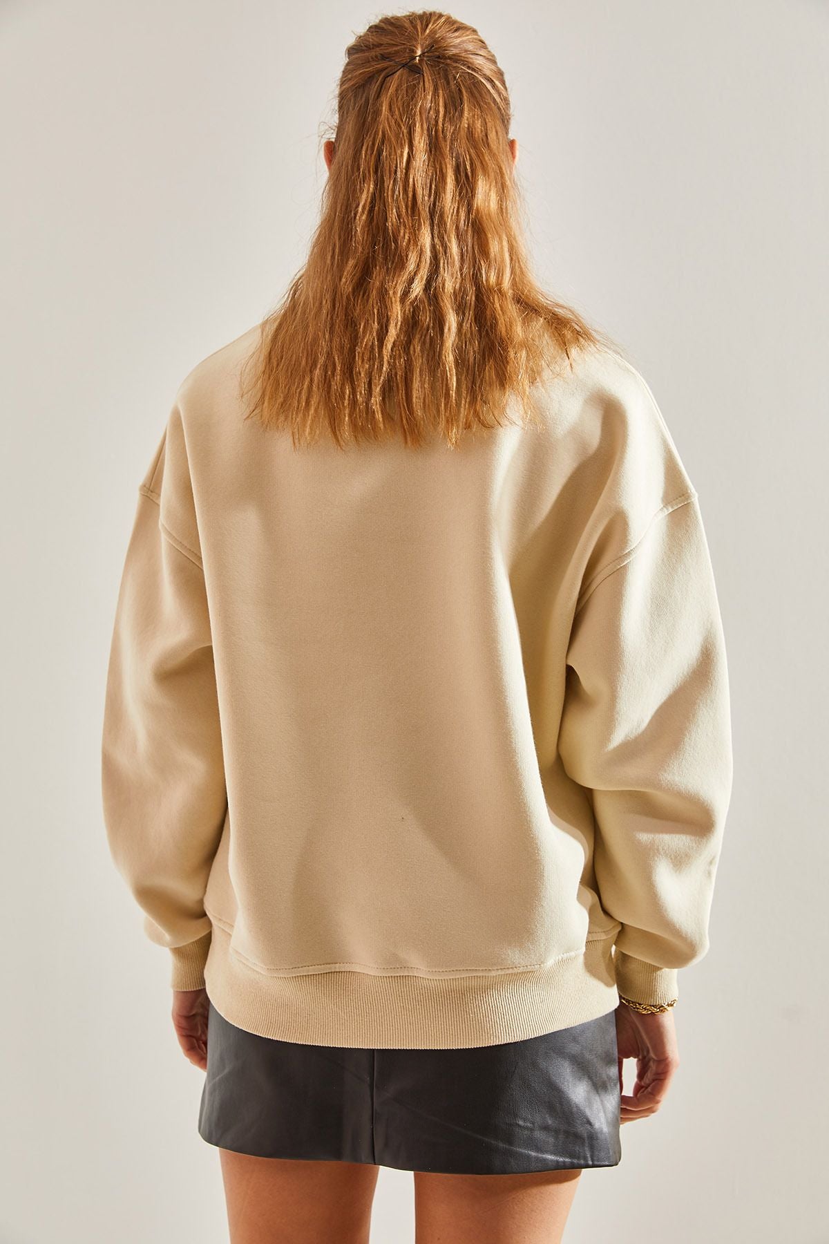 Women's text printed three yarn