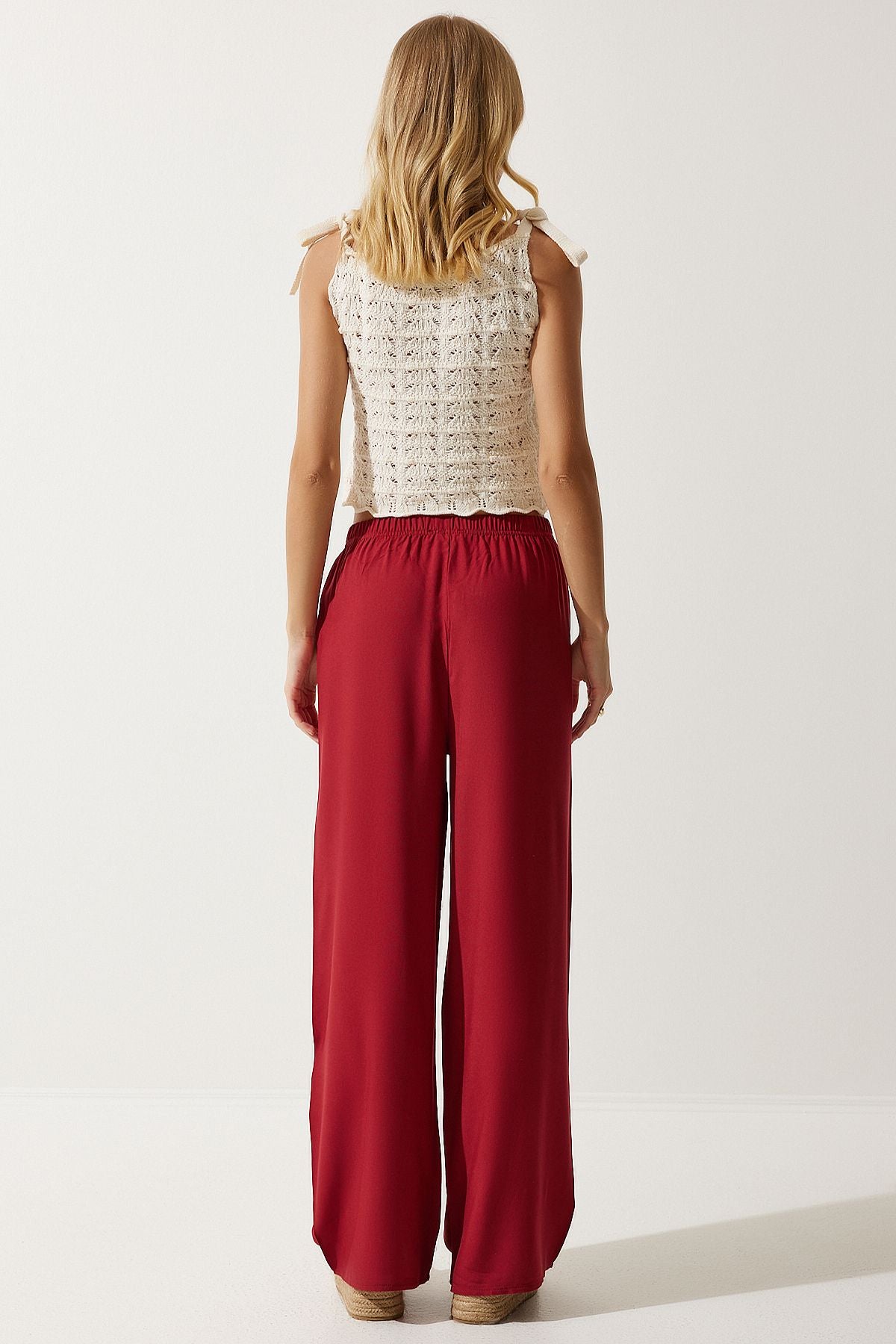 Female Bordeaux Summer Viscose Palazzo Pants EN00610