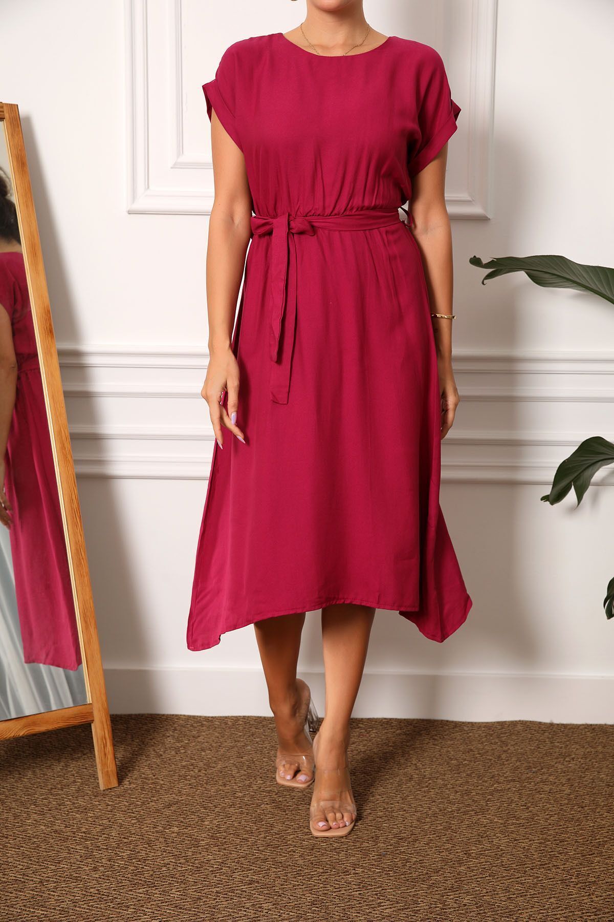 Women's Pins Waist Luckling Dress Arm-19y001060