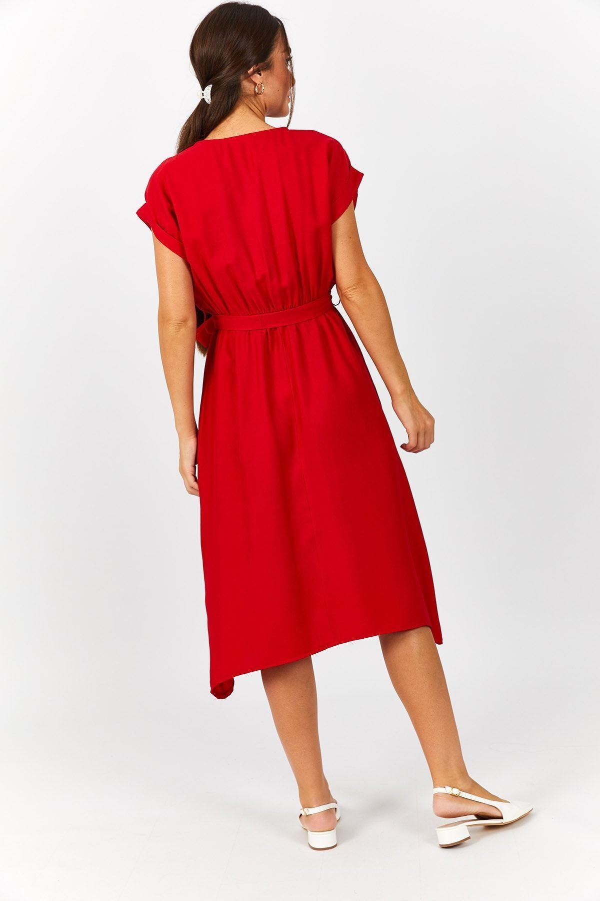 WOMEN'S RED WALL TIPTED DRESS ARM-18Y001120