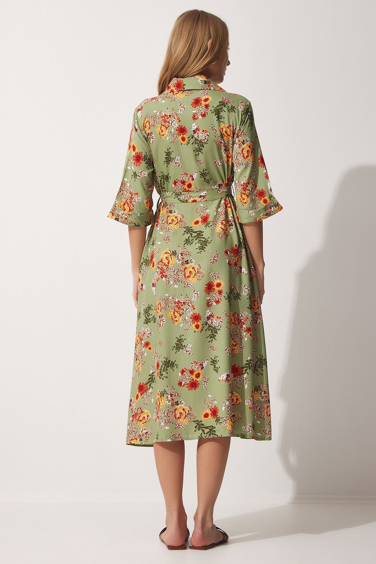 Floral Summer Viscose Shirt Dress