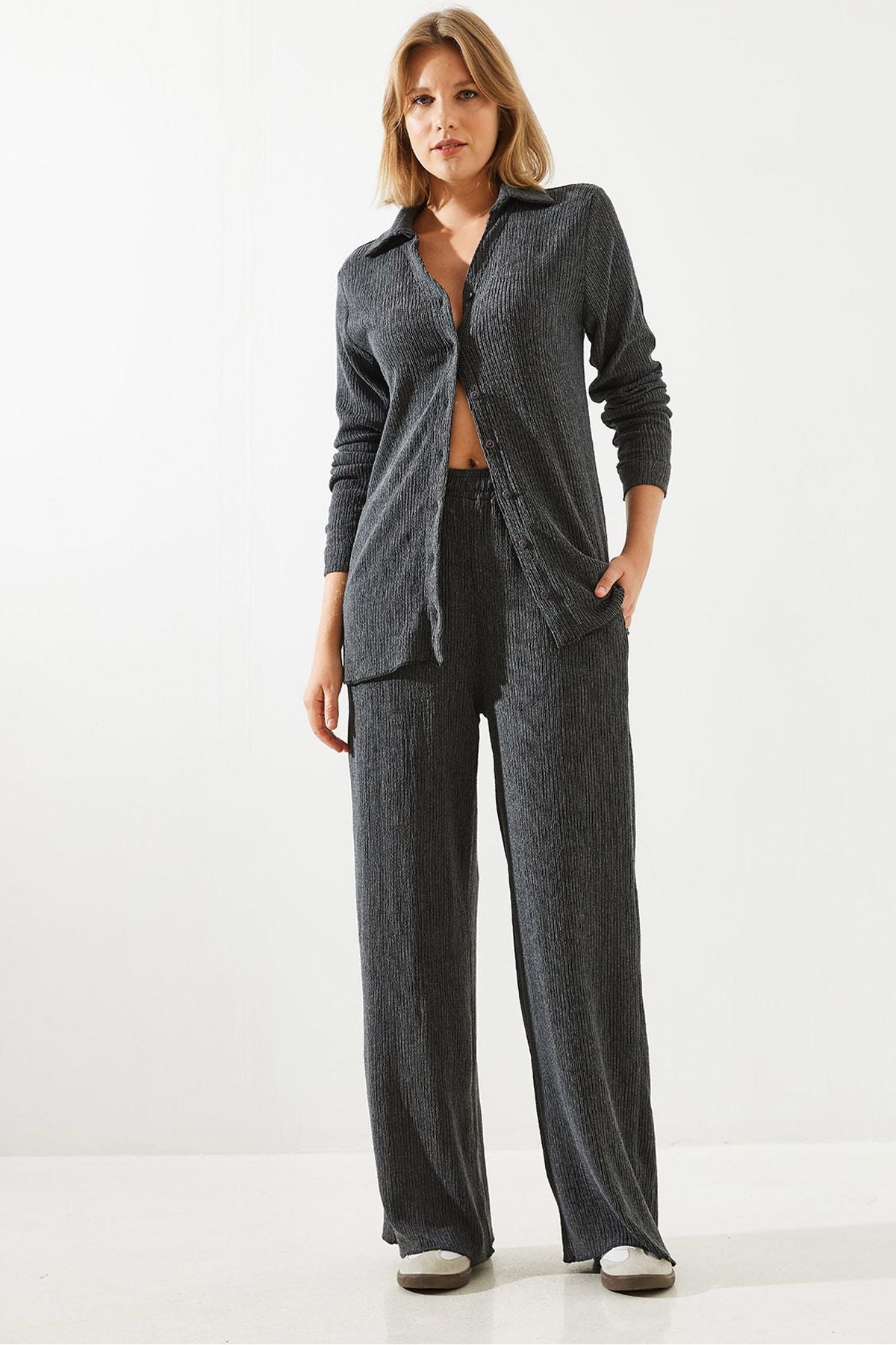 WOMEN'S PALAZZO pants Bürümcük fabric up-up set 60251785