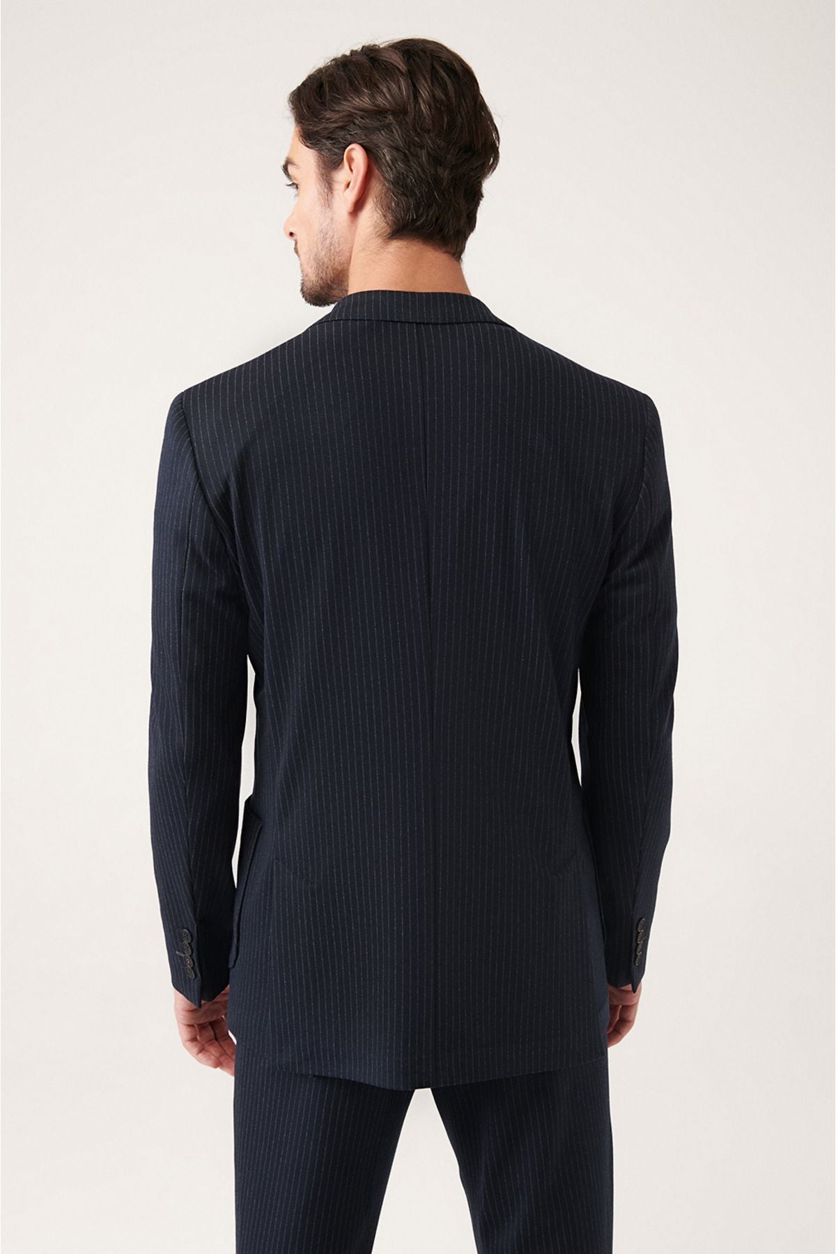 Men's black lining flexible fabric double slit jacket A31y4003