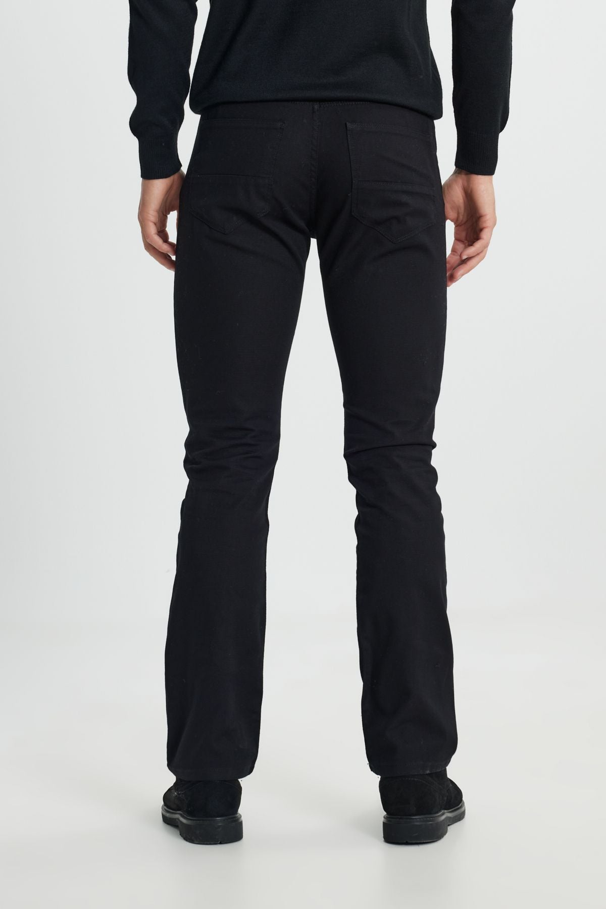 Men's Black Comfort Fit Casual Cut Cotton Amelor 5 Pocket Greensboro Flexible Pants